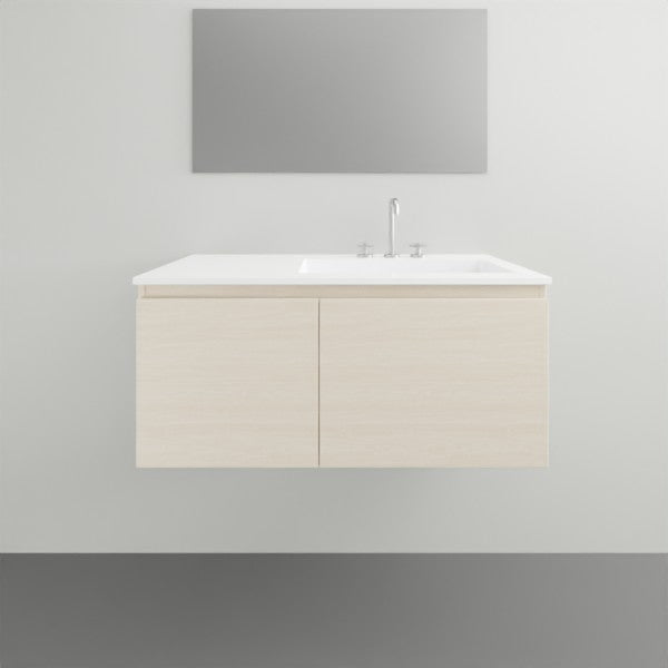 ADP Glacier Lite Slim Vanity with Cast Marble Top - Modern Bathroom Storage with Door & Drawer - Perfect for Small Spaces, Apartments, and Powder Rooms
