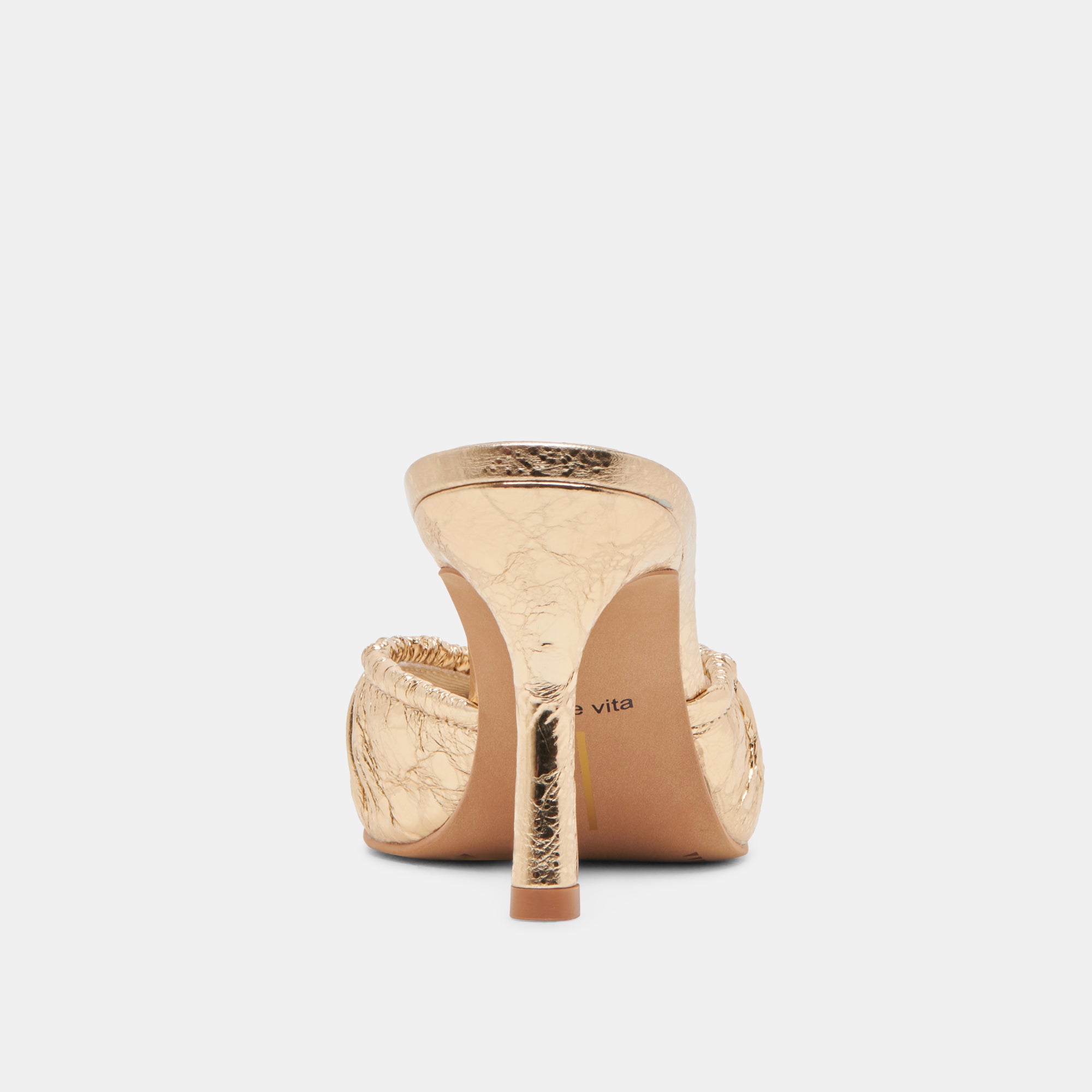 KAIRI Women's Gold Distressed Leather Heels - Stylish High Heel Pumps for Parties, Weddings & Evening Events