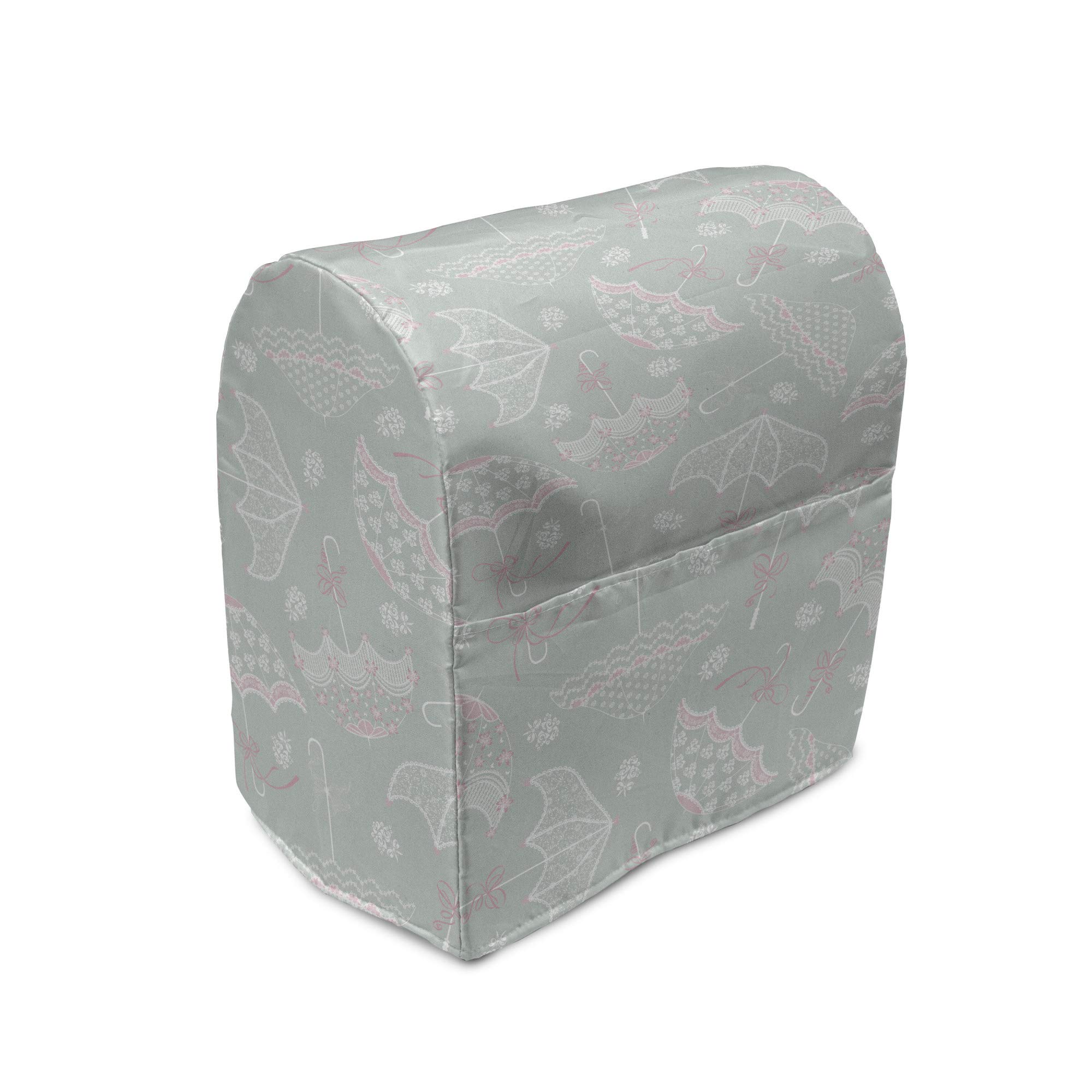 Vintage Floral Umbrella Stand Mixer Cover - 6-8 Quart Kitchen Appliance Organizer with Pocket - Pale Sage Green & White - Perfect for Weddings, Bridal Showers & Vintage Home Decor