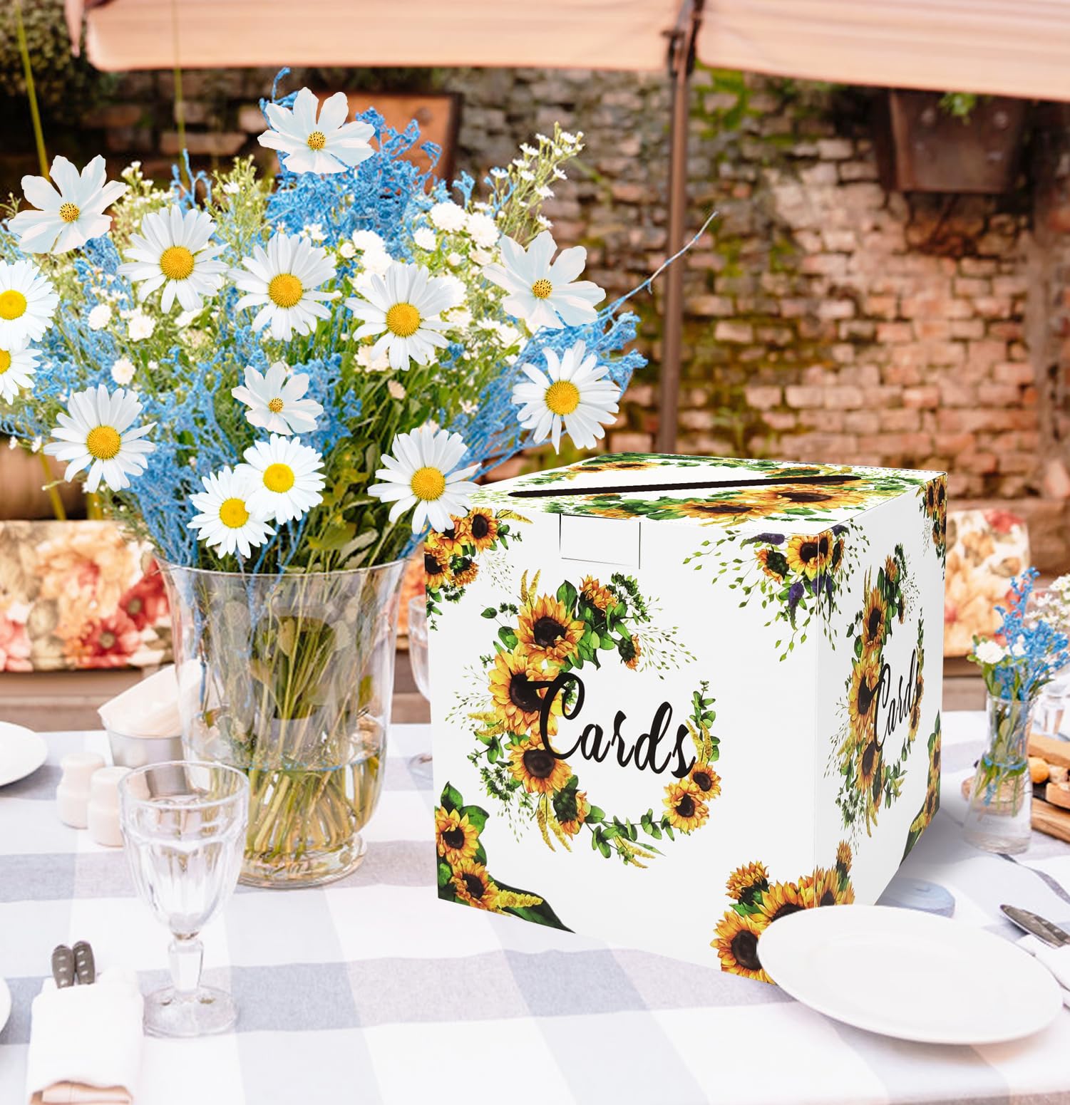 SIETDESEO Floral Money Gift Card Holder Box - Elegant Sunflower Design for Wedding, Birthday, Baby Shower & Bridal Shower Party Supplies | Perfect for Cash Gifts, Gift Cards & Special Occasions