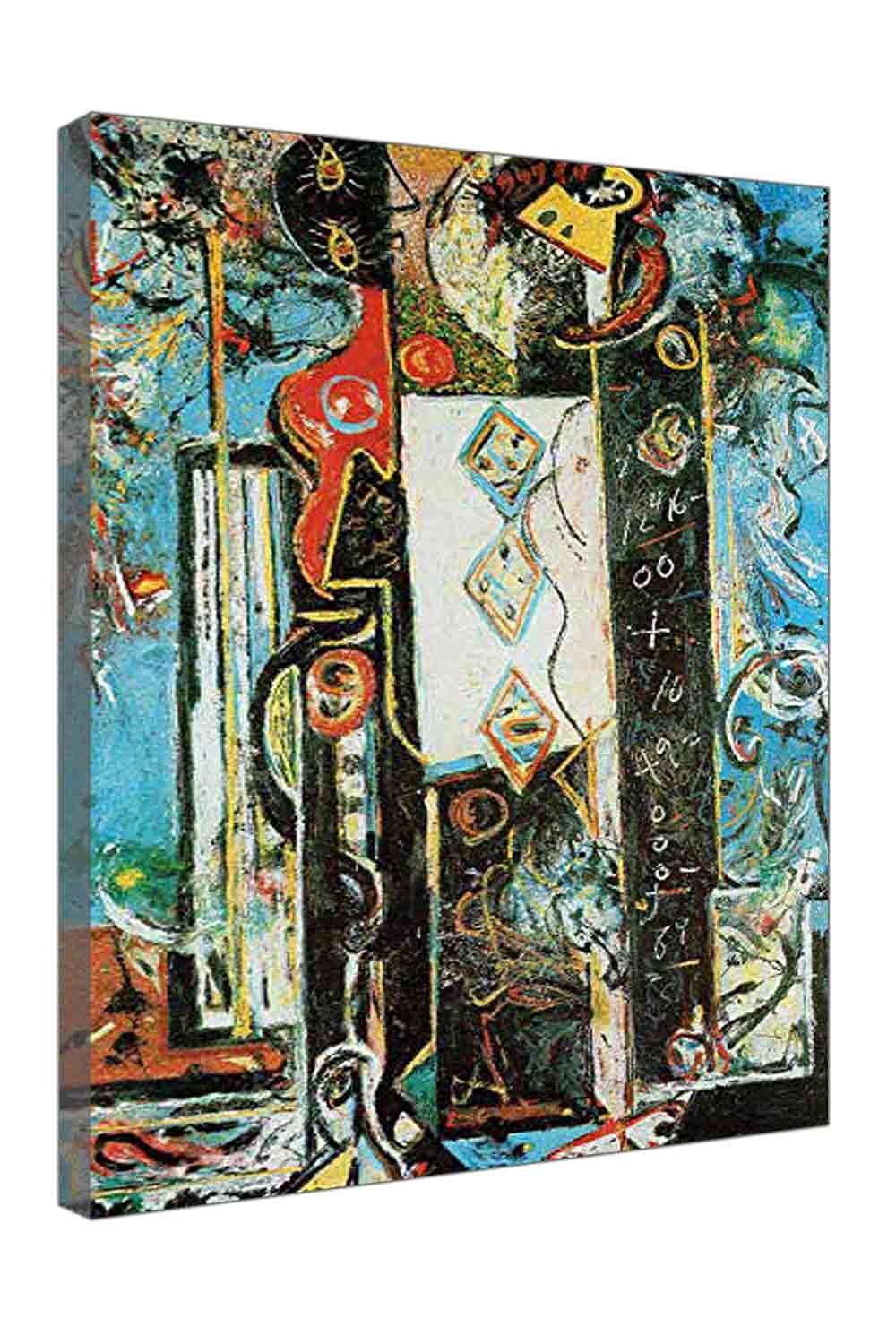 Jackson Pollock Abstract Art Canvas Painting - Framed Modern Wall Decor for Bedroom, Living Room & Office - Ready to Hang Stretched Canvas (35.4x53.1 Inches) - Perfect for Home Decor & Gift Giving