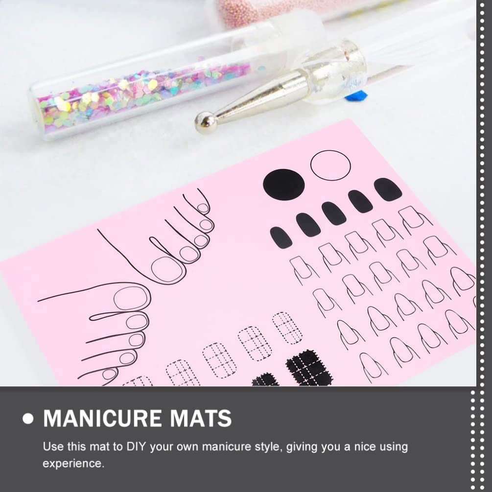 2Pcs Silicone Nail Stamping Plates - Nail Art Practice Mat for Manicure, Nail Polish Coloring & Design Transfer - DIY Nail Sticker Guide Printing Palette - Perfect for Home Salon & Professional Nail Artists