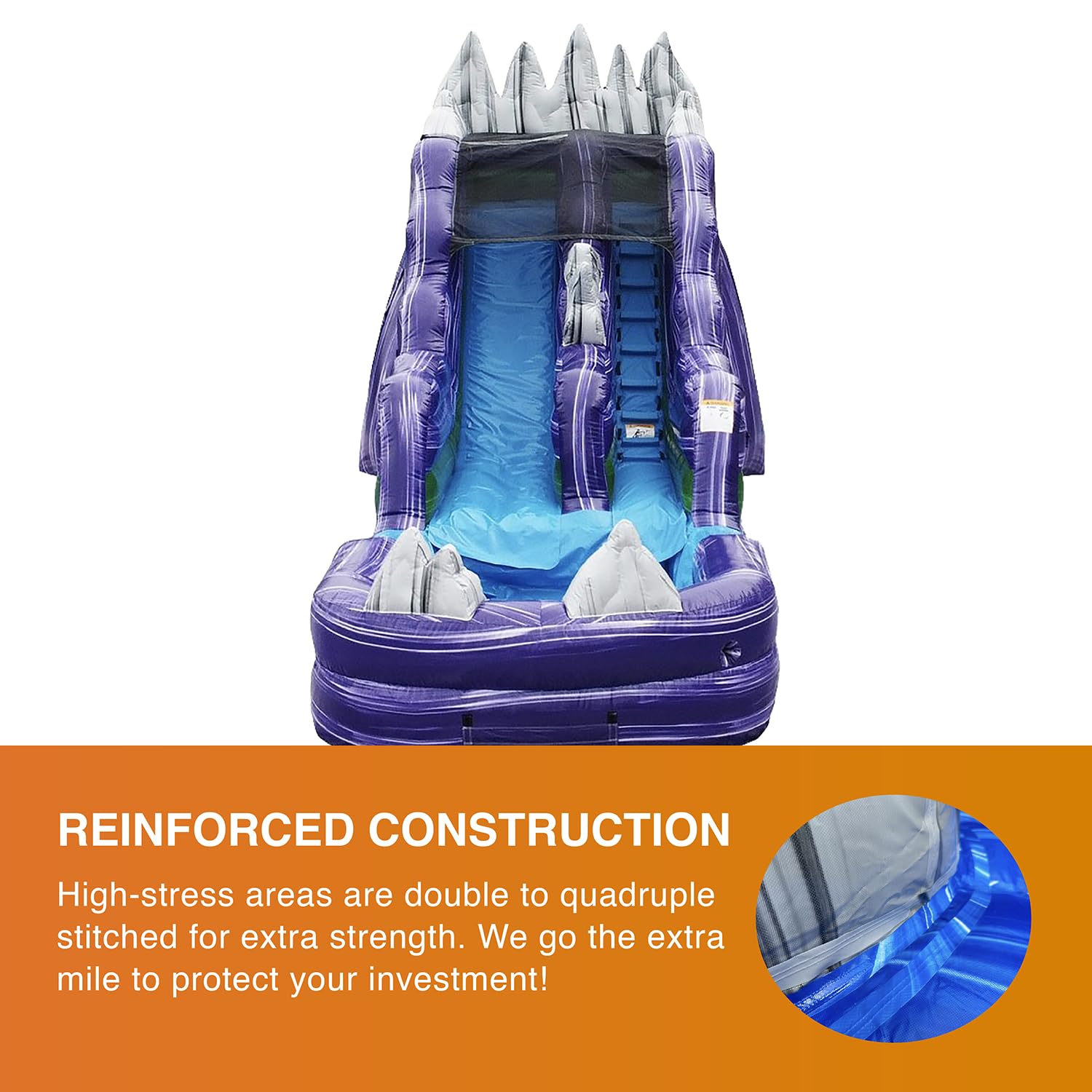 JumpOrange 15ft Commercial Grade Water Slide with Splash Pool - Dark Night Inflatable Bounce House for Kids & Adults | Includes Blower Pump | Indoor/Outdoor Use for Backyard Parties, Summer Fun & Birthday Events