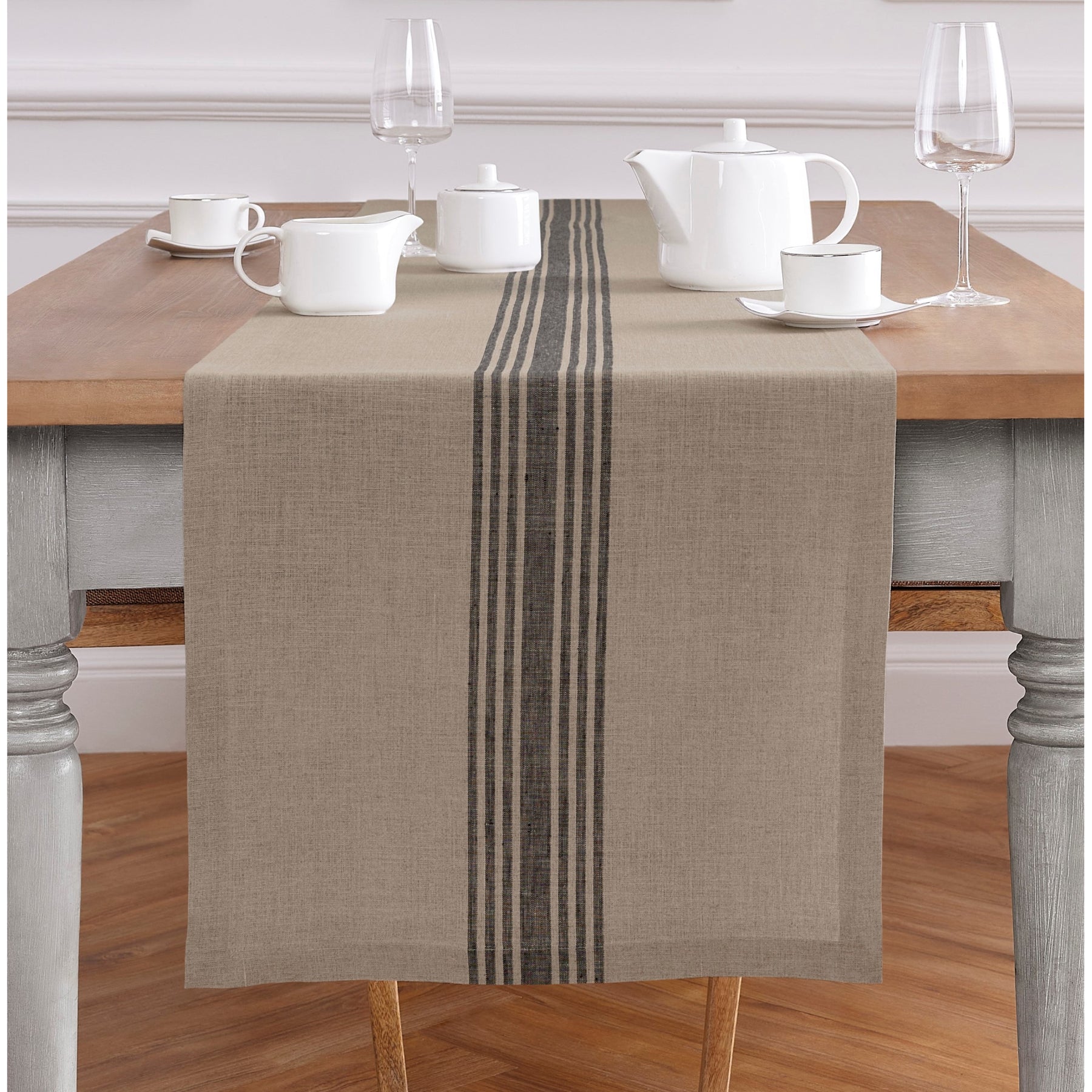 Farmhouse Table Runner - 16 Inch & 18 Inch Wide Cotton Linen Table Decor for Dining Room, Kitchen, Wedding & Holiday Decorations