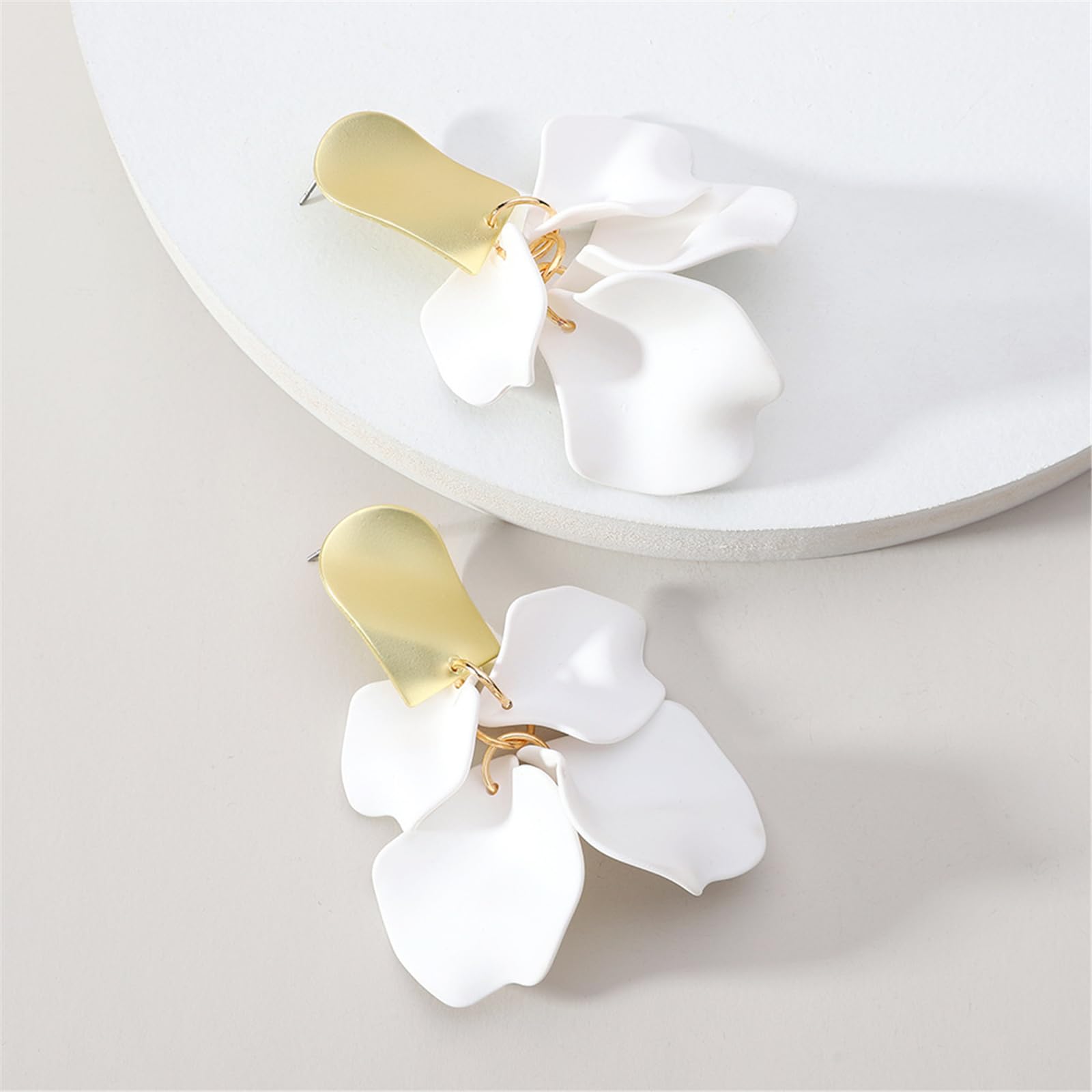 Exaggerated Boho Rose Petal Earrings for Women - Acrylic Flower Floral Dangle Drop Statement Jewelry - Mother's Day, Bridal, Wedding Gifts - Perfect for Parties, Date Nights & Special Occasions