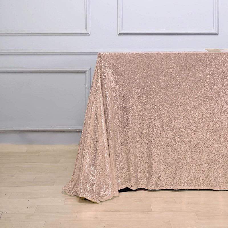 90x156 Inch Sparkling Sequined Rectangular Tablecloth for Wedding, Party, Banquet & Holiday Decor - Elegant Dining Table Cover for Special Occasions
