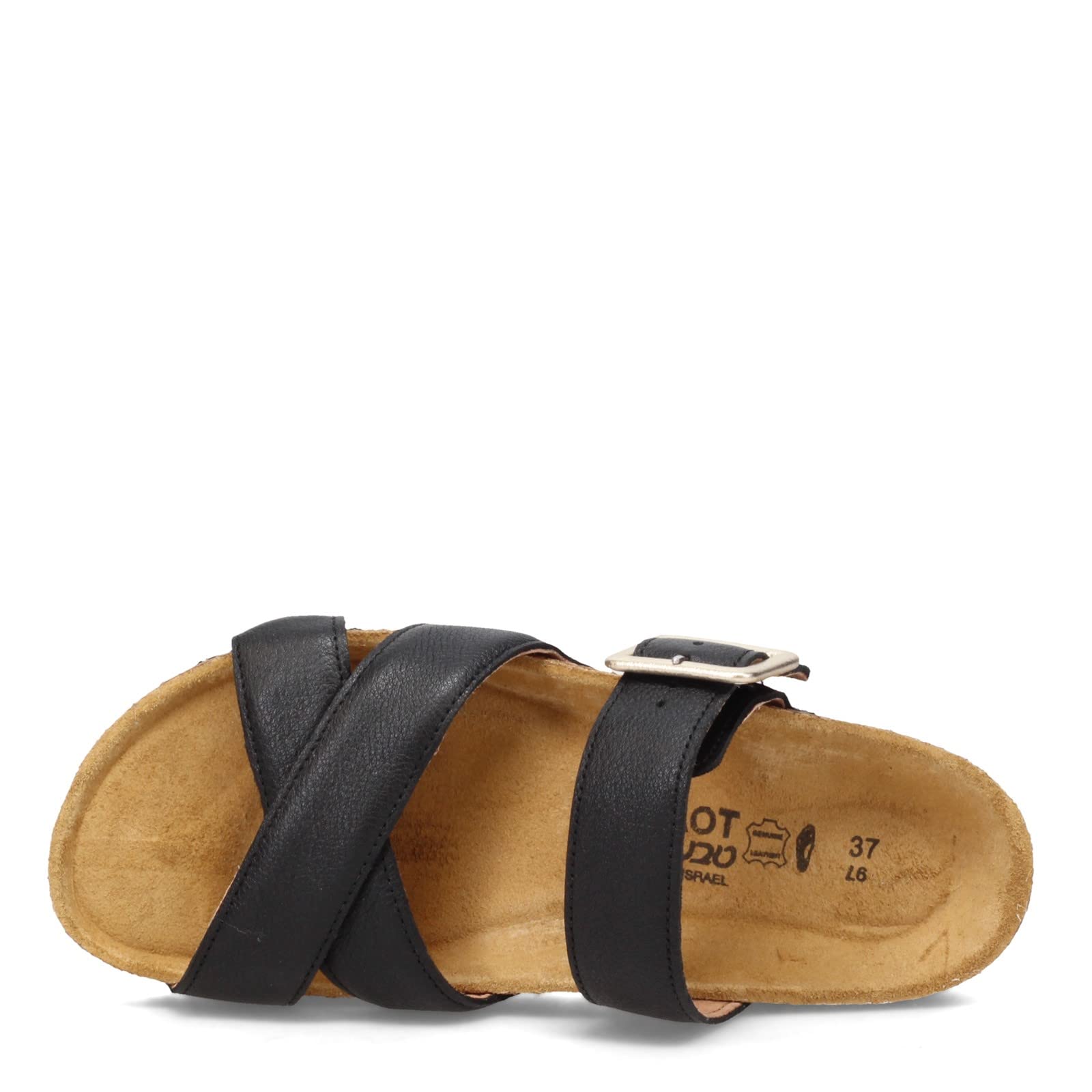 NAOT Women's Chicago Leather Slip-On Slide Sandals - Black Size 36 Medium (B,M) | Comfortable Casual Shoes for Walking, Travel & Everyday Wear
