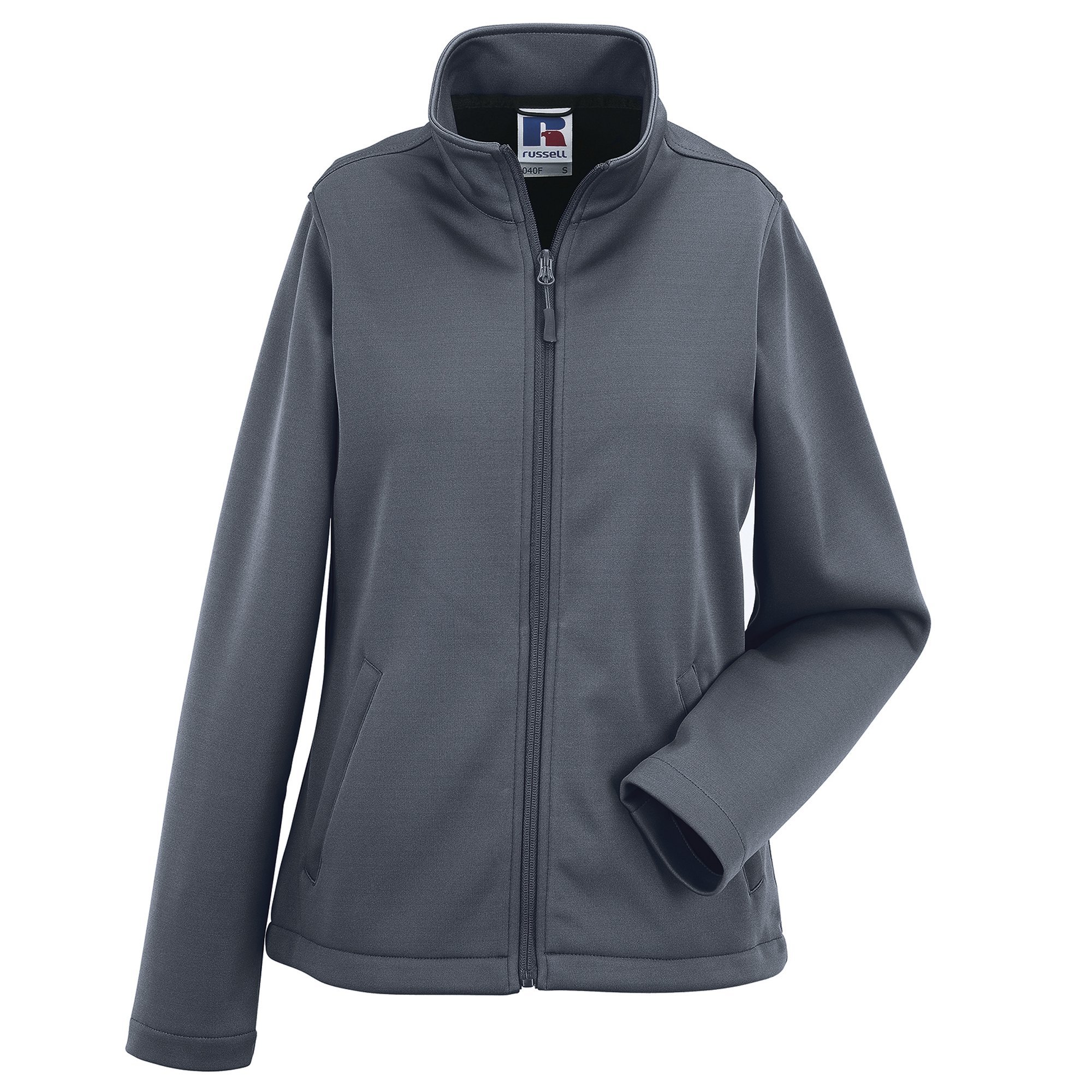Russell Women's Smart Softshell Jacket - Lightweight Water-Resistant Windbreaker for Outdoor Activities (XS, Convoy Grey) - Perfect for Hiking, Running & Travel