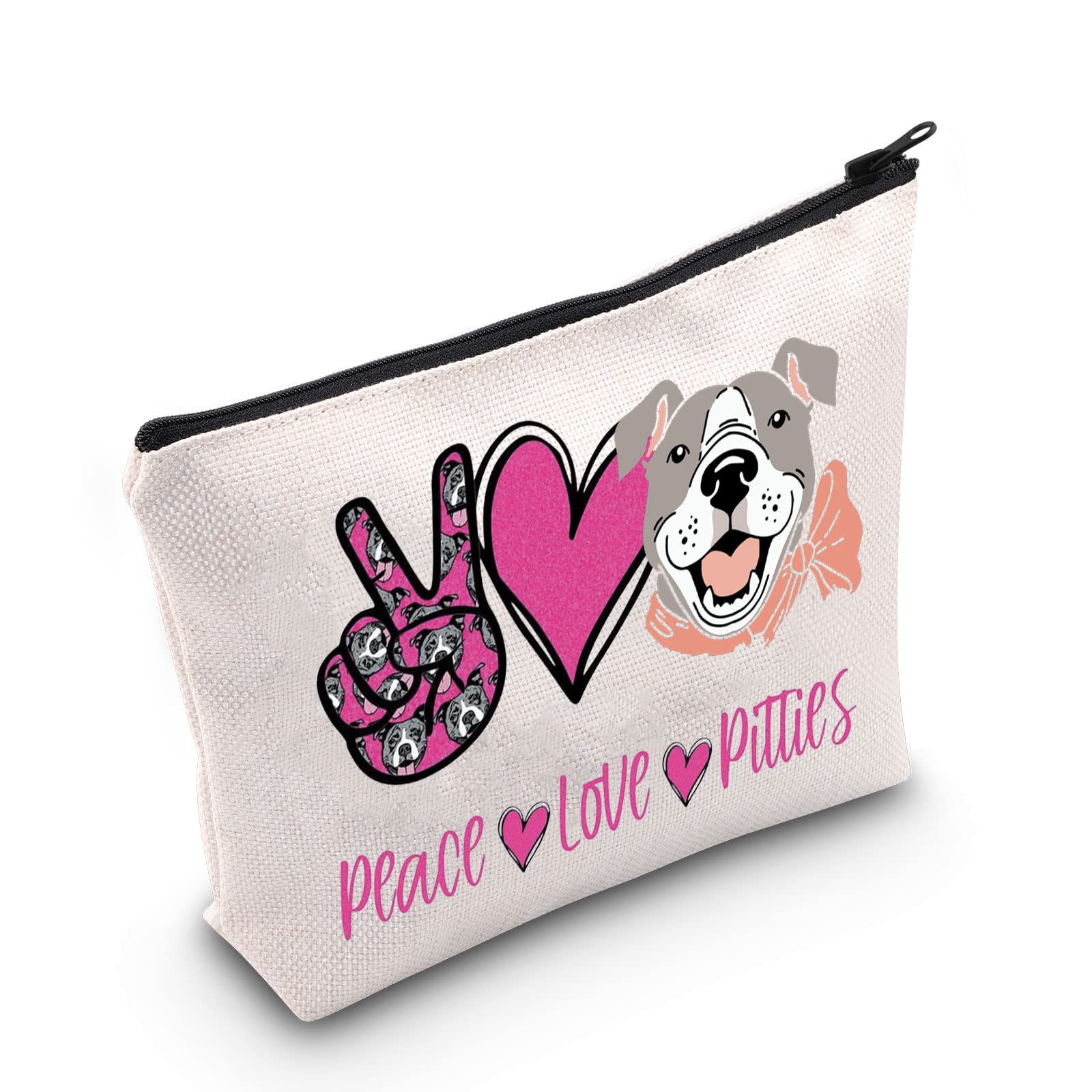 POFULL Pitbull Makeup Bag - Dog Lovers Gift for Pittie Moms - Travel & Storage