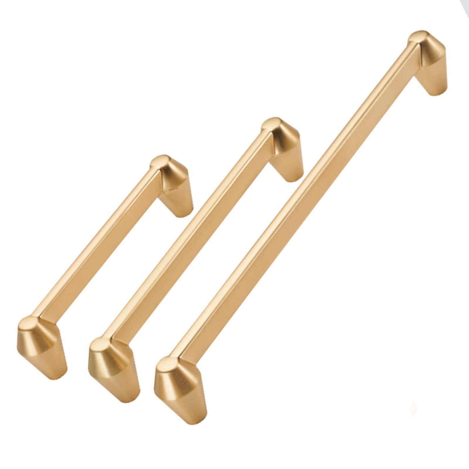 Gold Zinc Alloy Cabinet Knobs - 2 Pack Modern Drawer Pull Handles for Wardrobe, Dresser & Bathroom Furniture | Durable Cupboard Handles with Screws Included | Perfect for Home, Office & Closet Organization