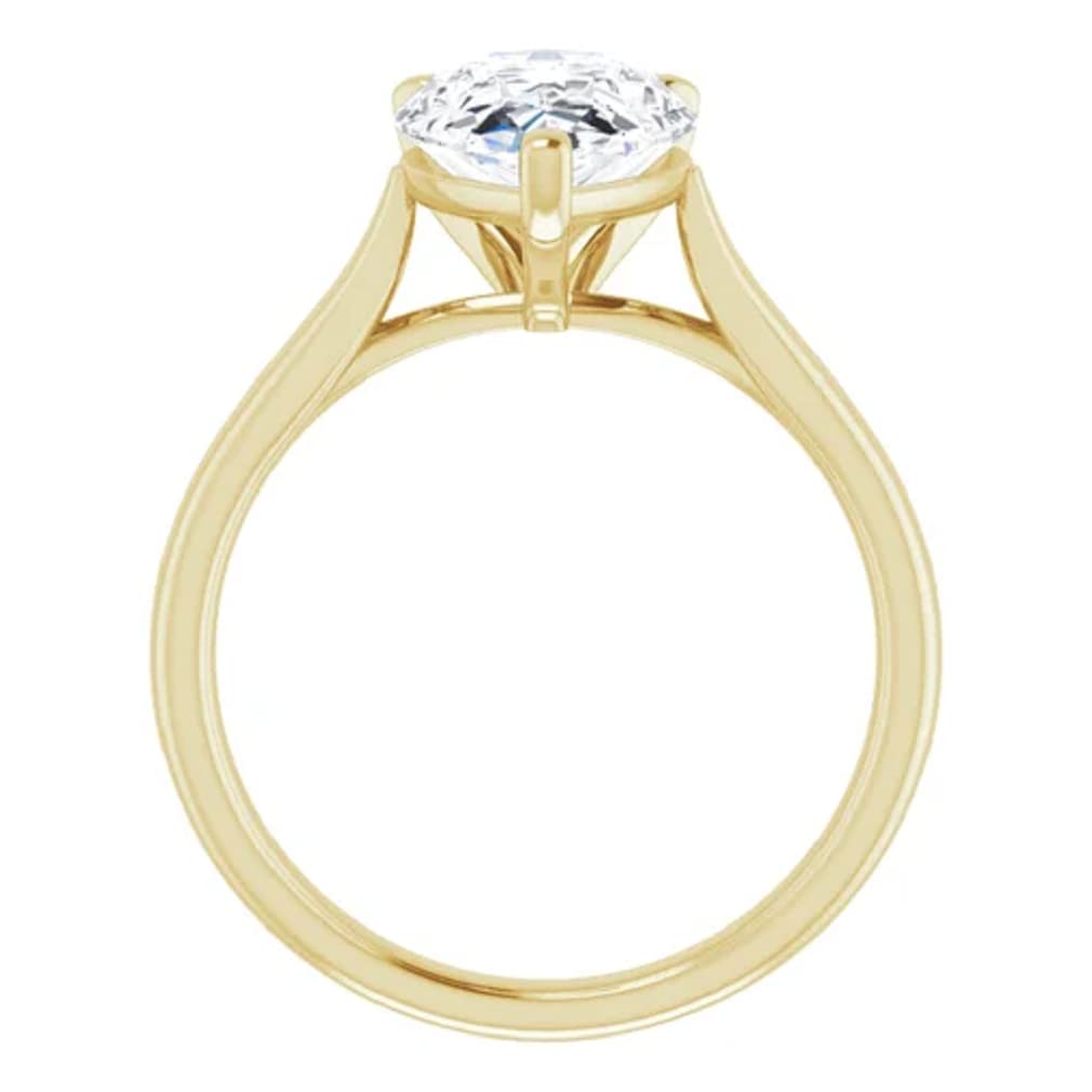 10K Solid Yellow Gold Handmade Engagement Ring - 2.0 CT Pear Cut Moissanite Diamond Solitaire Wedding Band for Women, Bridal Proposal Ring | Perfect for Anniversary, Valentine's Day & Special Occasions