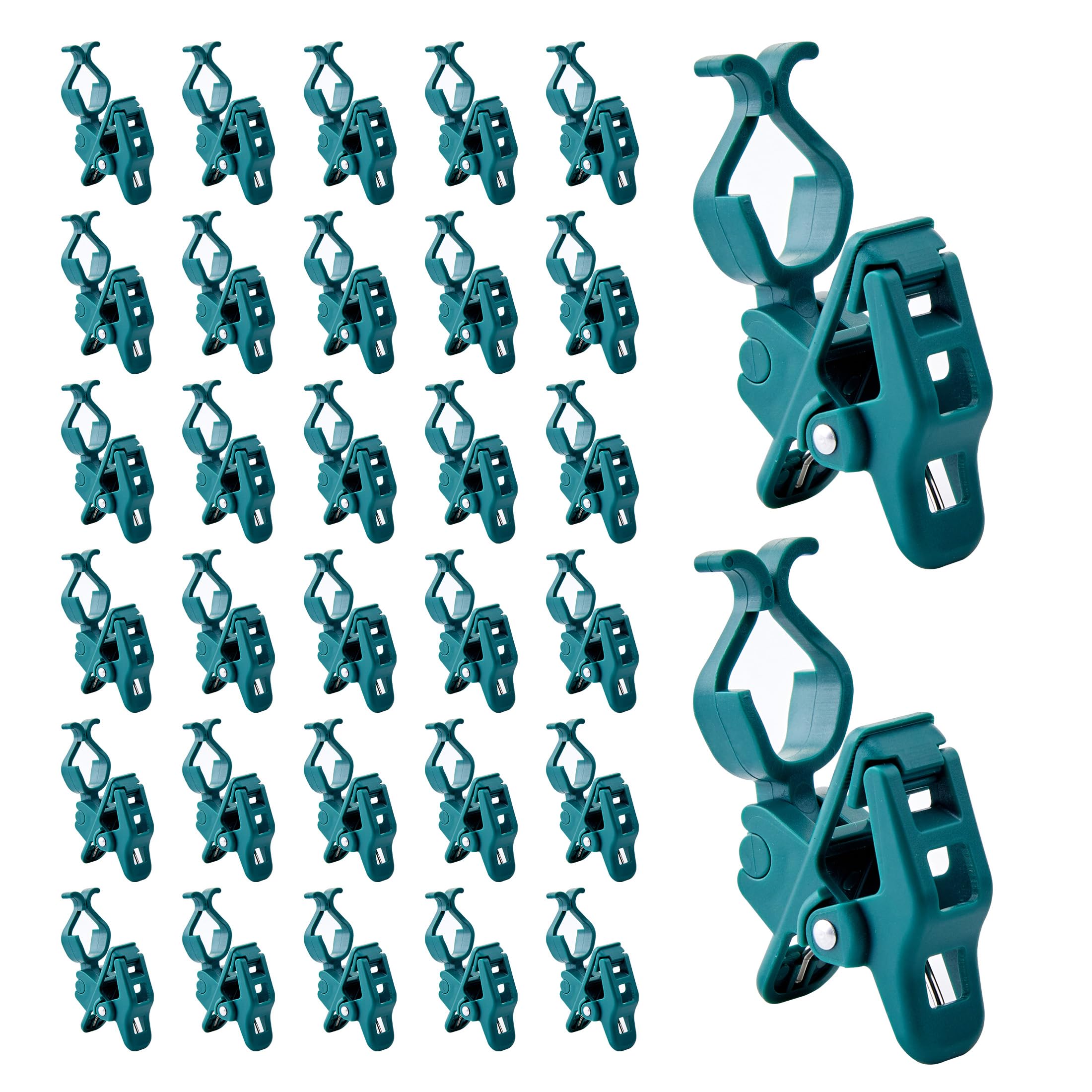 Universal Spring Clips for C7 C9 Christmas Lights - 50 Pack of Quick-Install Holiday Light Clips, Shatterproof Shingle & Gutter Hooks for E12 E17 Bulbs - Perfect for Metal Roofs, Fences, Railings & Gates - Ideal for Outdoor Holiday Decorations & Year-Round Lighting Displays