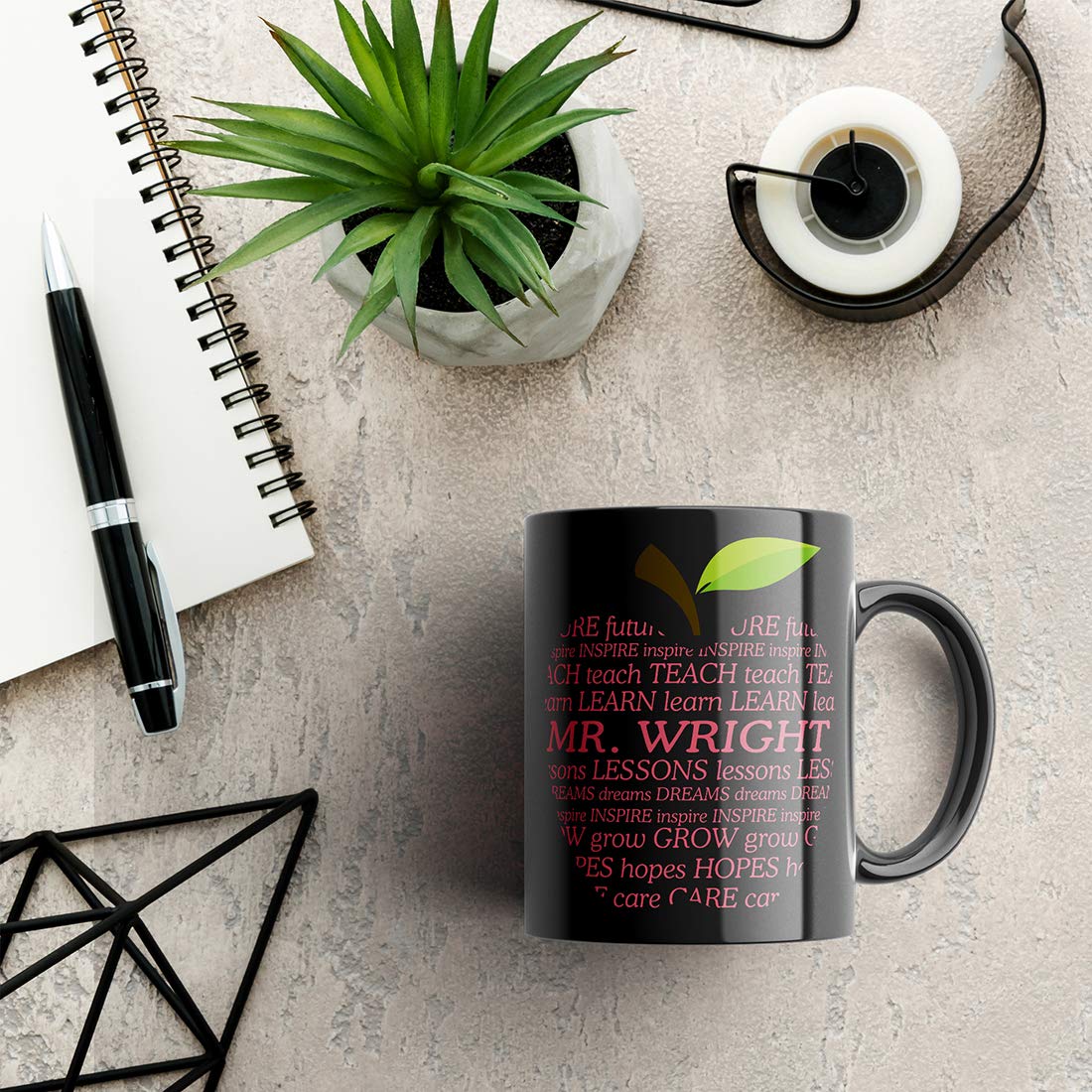 Personalized Teacher Mug - Custom Name Gift for Women Teachers - Desk Decor for Teacher Appreciation Day
