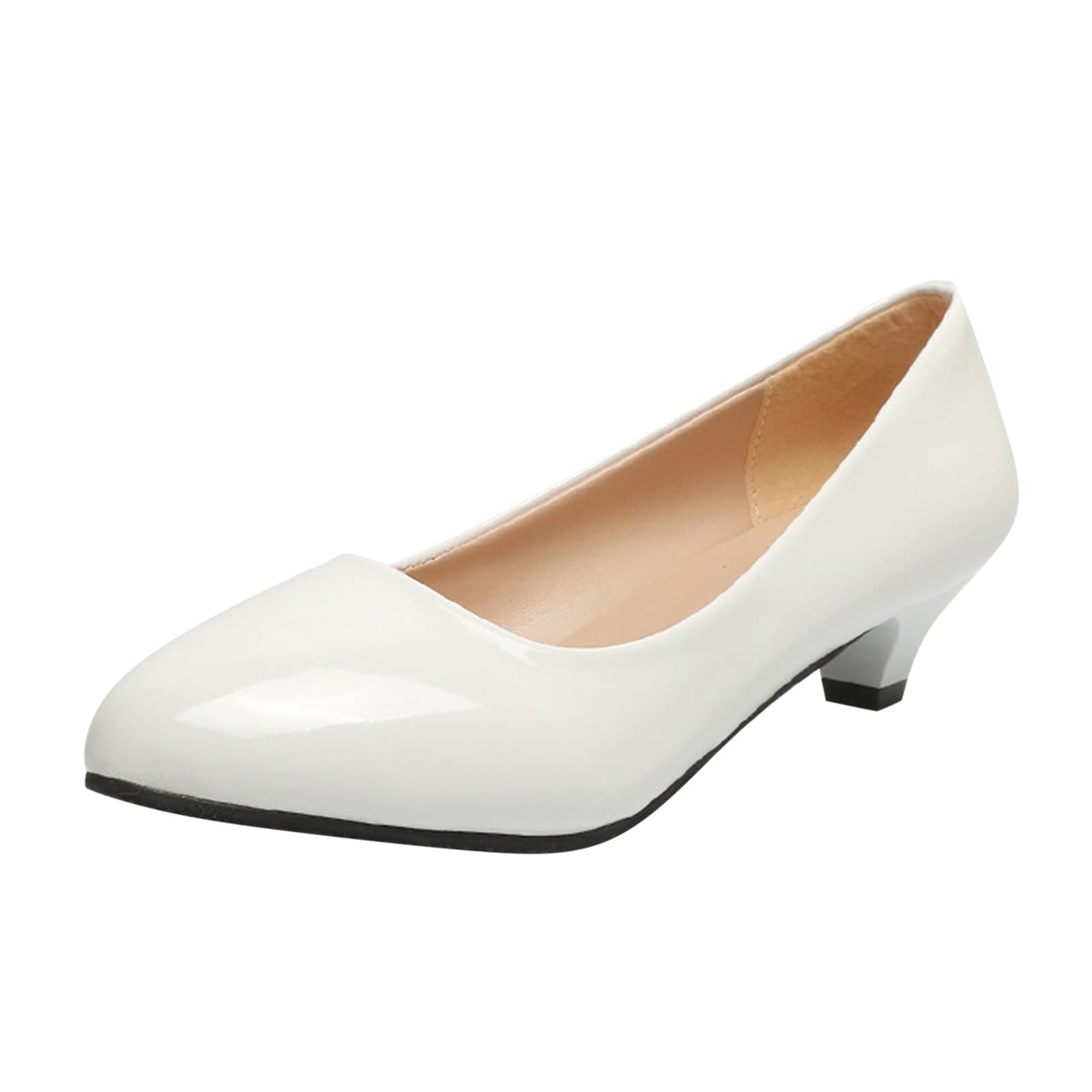 MLAGJSS Women's Patent Leather Slip-On Loafers - Chunky Heel Casual Shoes for Women | Breathable & Comfortable | Perfect for Office, Walking & Outdoor Activities