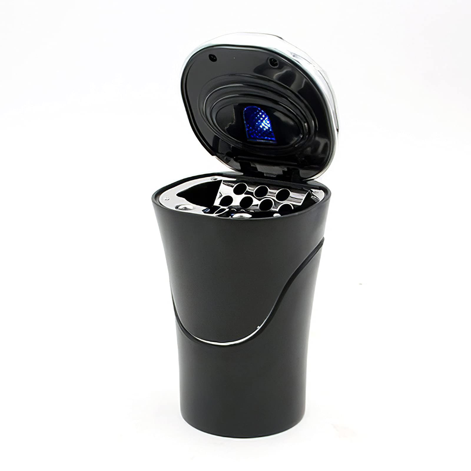 Windproof Car Ashtray with Lid & LED Light - Large Capacity Cigarette Ashtray for Cars, Odor-Free Smoking Accessory with Cup Holder | Perfect for Road Trips, Commuting & Smokers On-The-Go