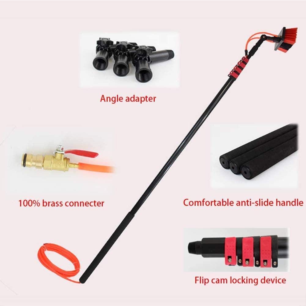 Solar Panel & Window Cleaning Pole Kit - 3.6M to 11M Extendable Water Fed Brush System with Telescopic Pole for Home & Commercial Use (12FT/3.6M) - Perfect for Rooftop Solar Maintenance and High Window Washing