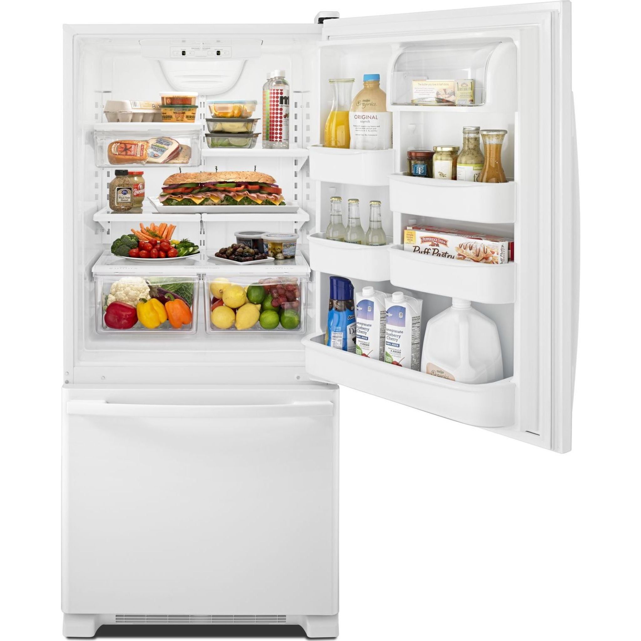 Amana ABB1924BRW Bottom Mount Refrigerator - 18.2 Cu. Ft. White Energy Star Rated for Kitchen & Home Use