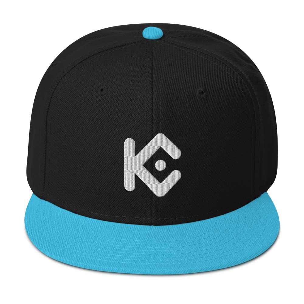 Hogue WS LLC Kucoin Cryptocurrency Logo Embroidered Wool Blend Snapback Cap - Stylish Crypto Trading & Blockchain Enthusiast Hat for Men & Women