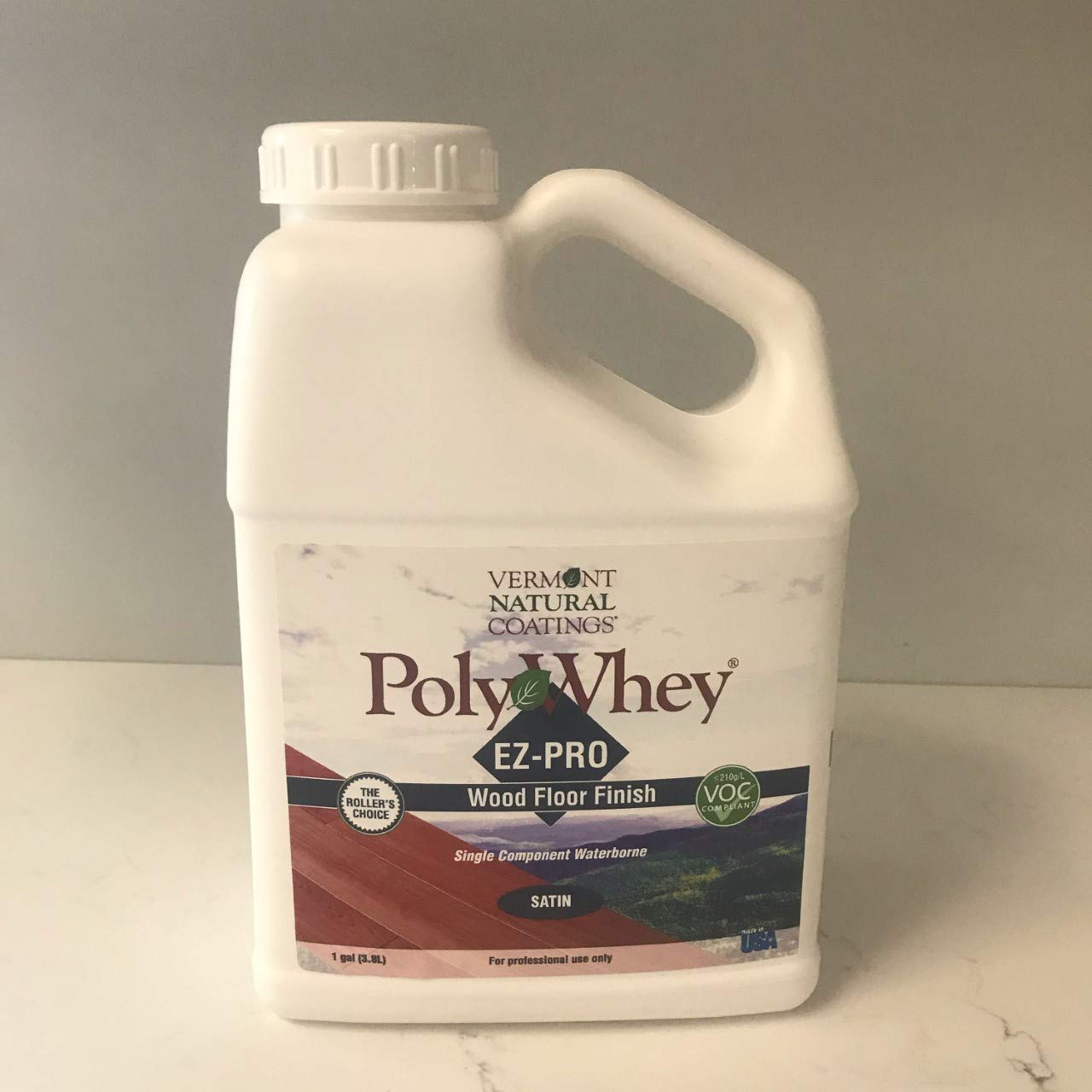 Vermont Natural Coatings PolyWhey EZ PRO Clear Satin Wood Floor Finish - 4 Gallons Case (VNT-101072) | Eco-Friendly, Durable Hardwood Floor Protection for Homes & Commercial Spaces