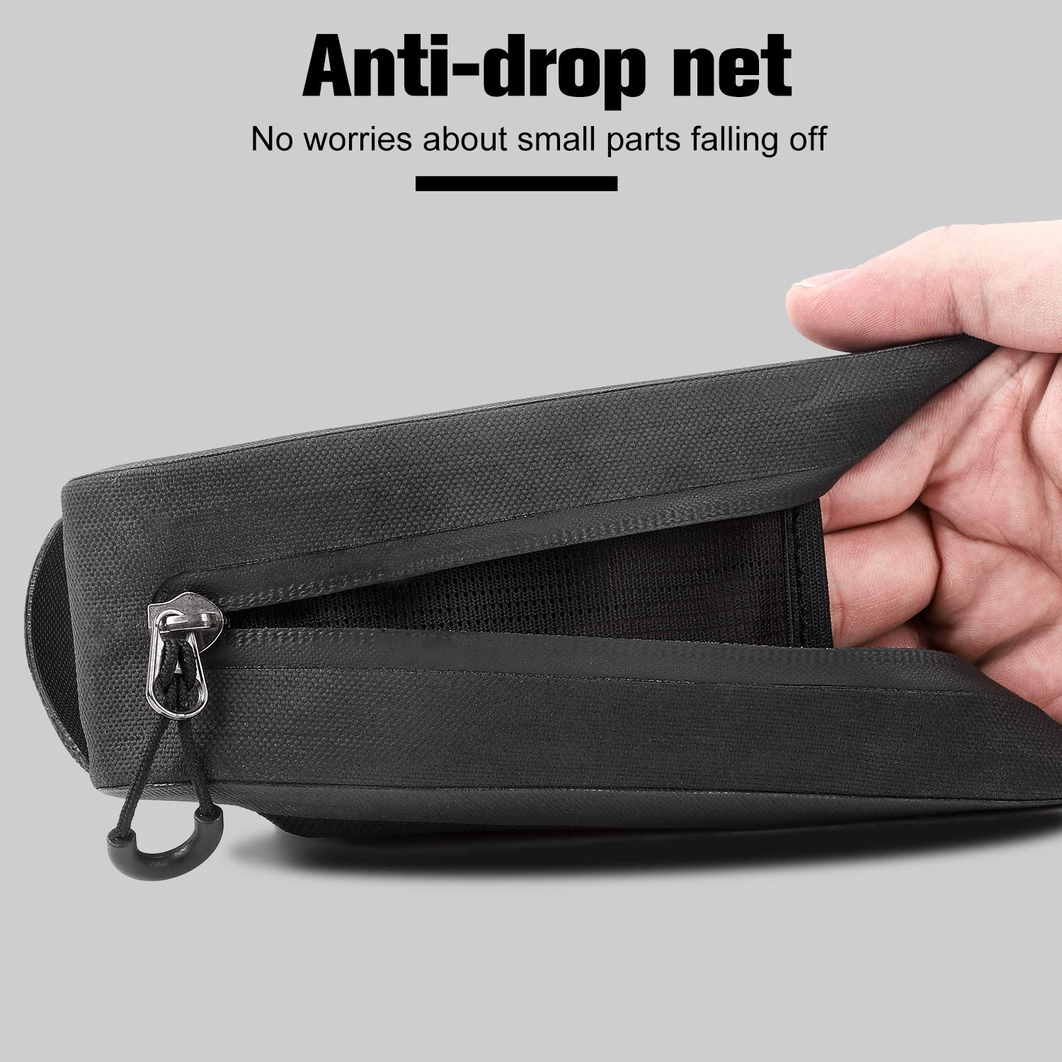 **Waterproof Bike Seat Bag - Under Saddle Storage Pouch with Reflective Straps & Mesh Side Pocket for MTB & Road Bikes - Perfect for Tool Storage, Commuting & Outdoor Cycling**
