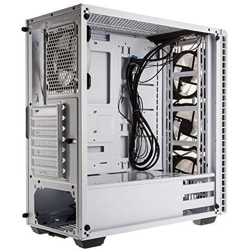 Kolink Observatory Midi Tower RGB Gaming PC Case - ATX/Micro-ATX Tempered Glass Window Computer Case - White LED Lighting for Gaming Setup & Home Office