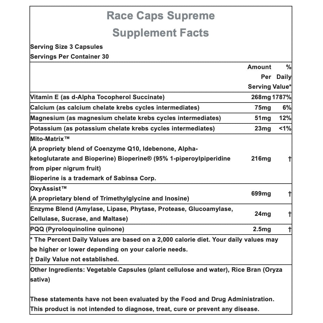 Hammer Nutrition Race Caps Supreme - Premium Endurance & Performance Supplement for Athletes | Ideal for Marathon, Cycling & Triathlon Training