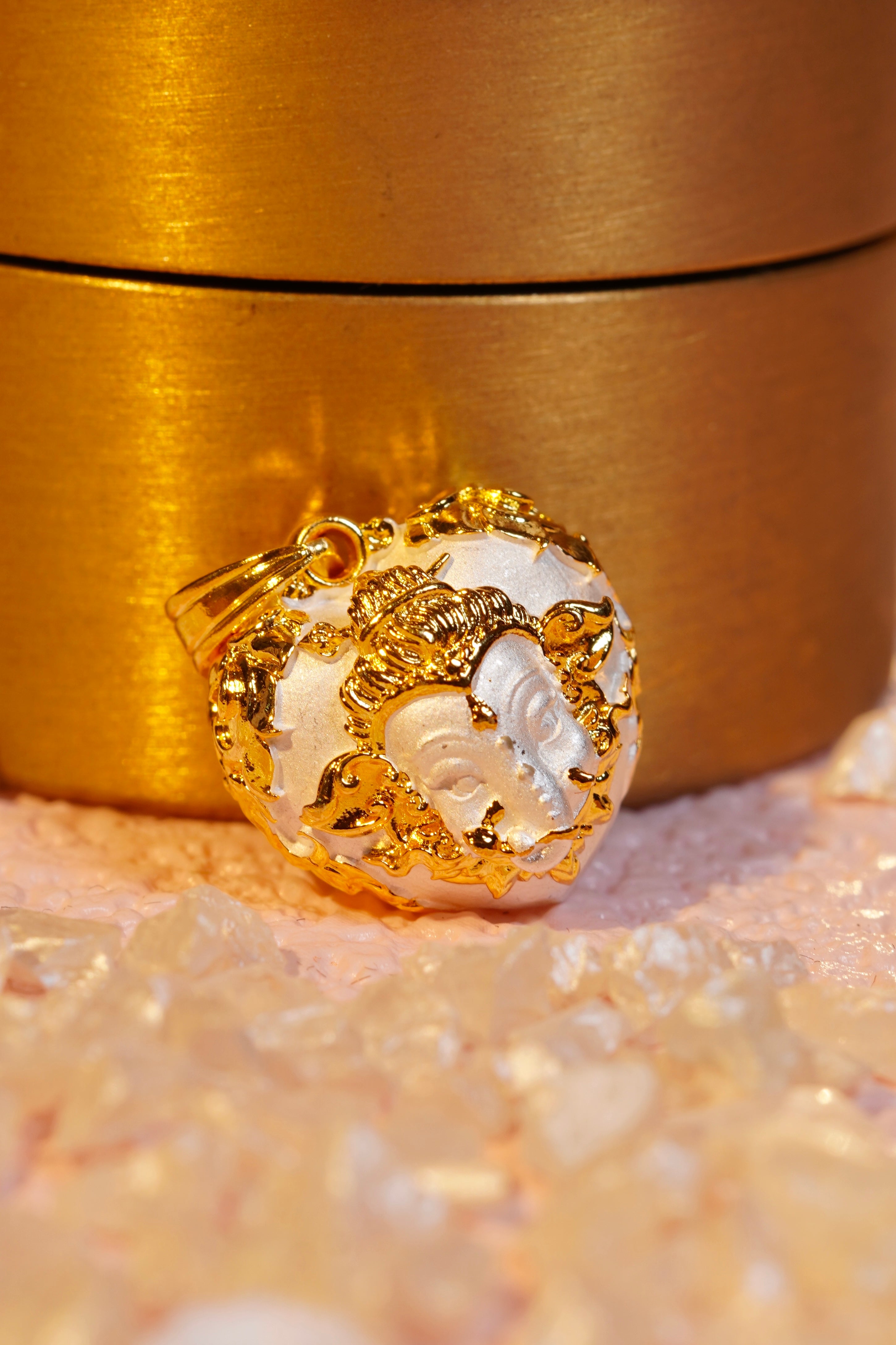 Fortune Heart Ganesha Amulet - Lucky Elephant God Pendant for Wealth & Success - Perfect for Meditation, Home Decor & Spiritual Gifts