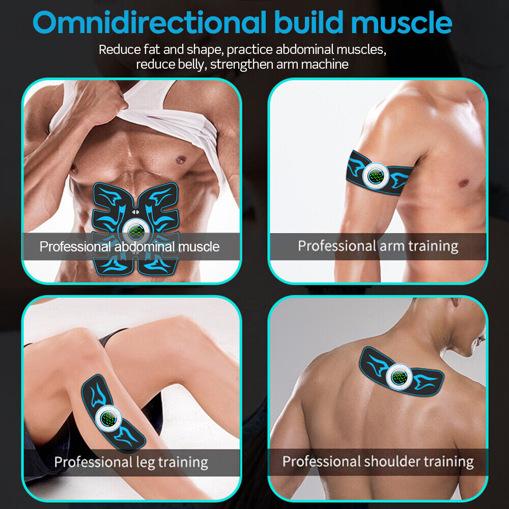 Rechargeable Abdominal Muscle Stimulator - EMS Trainer for Abs & Core Workout with 10 Modes & 39 Intensity Levels - Perfect for Home Gym, Fitness Training & Toning