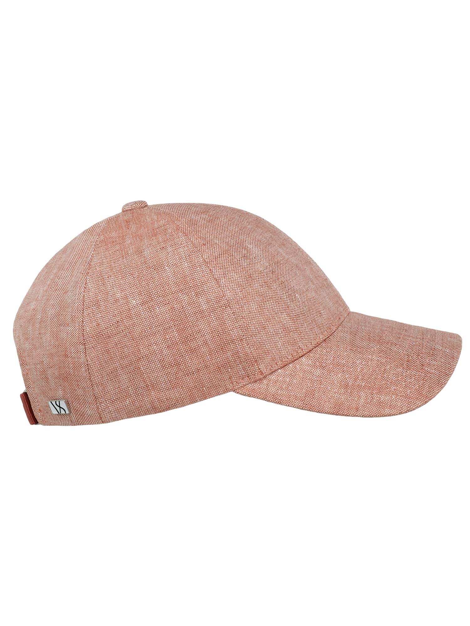 Linen Structured Cap in Pale Rust - Breathable & Stylish Summer Hat for Outdoor Activities, Beach, and Travel