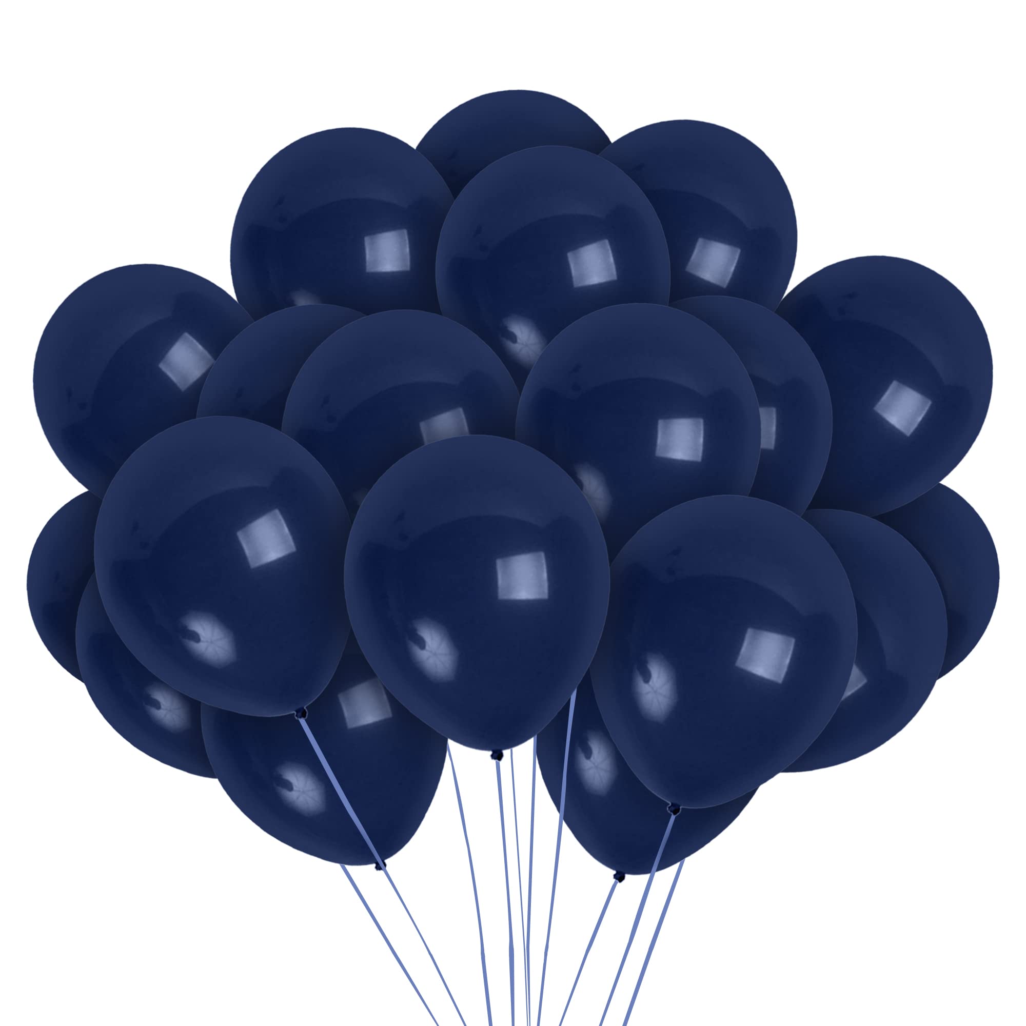 10 Inch Matte Navy Blue Latex Balloons - 100 Pack for Helium or Air - Dark Blue & Midnight Blue Balloons - Perfect for Graduation Decor, Wedding Decorations, Birthday Parties & Baby Showers
