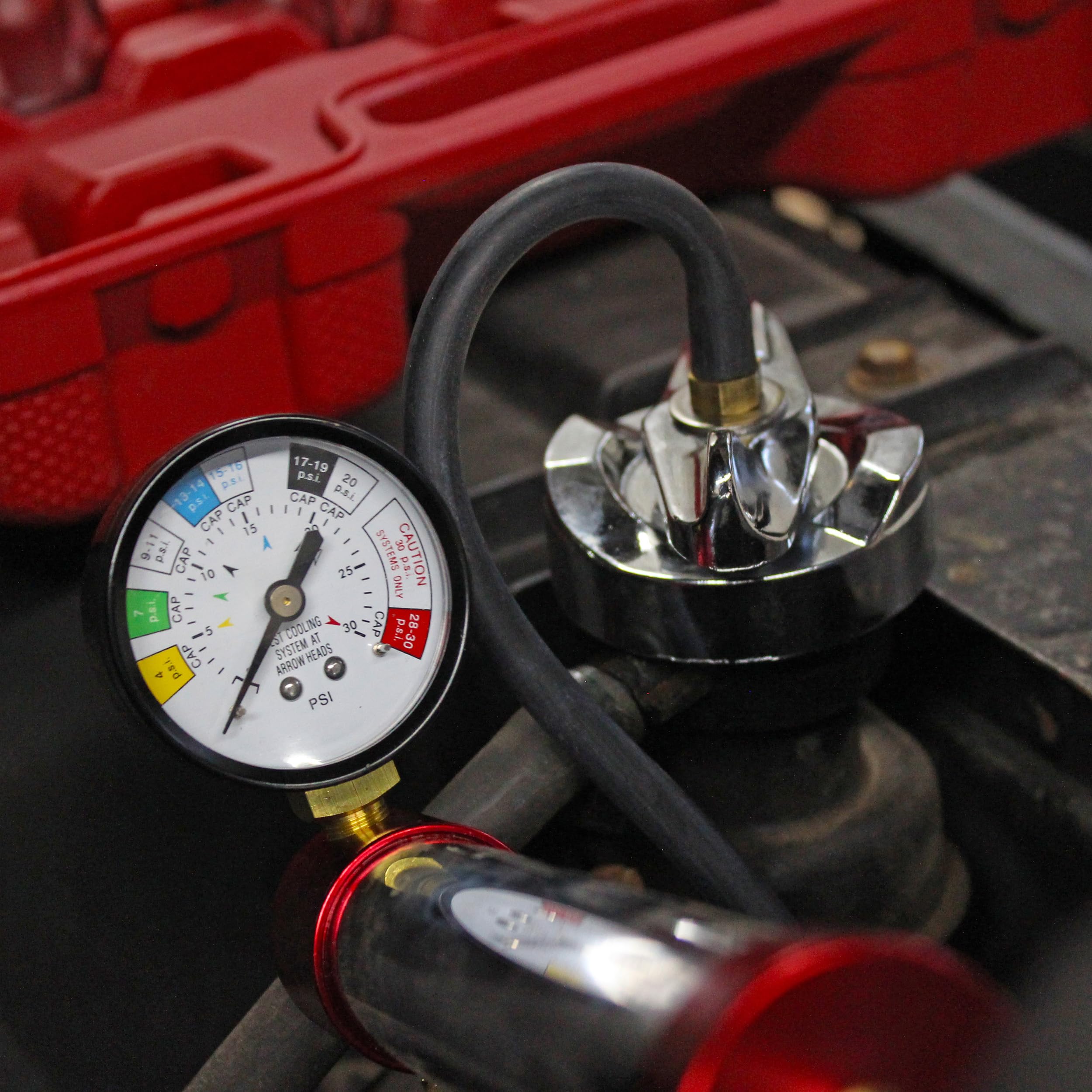 ABN Radiator Pressure Tester Kit with Cap Tester Adapter - Professional Coolant System Diagnostic Tool for Cars, Trucks & Vehicles - Detect Leaks & Test Radiator Caps (Ideal for Mechanics & DIY Auto Repair)