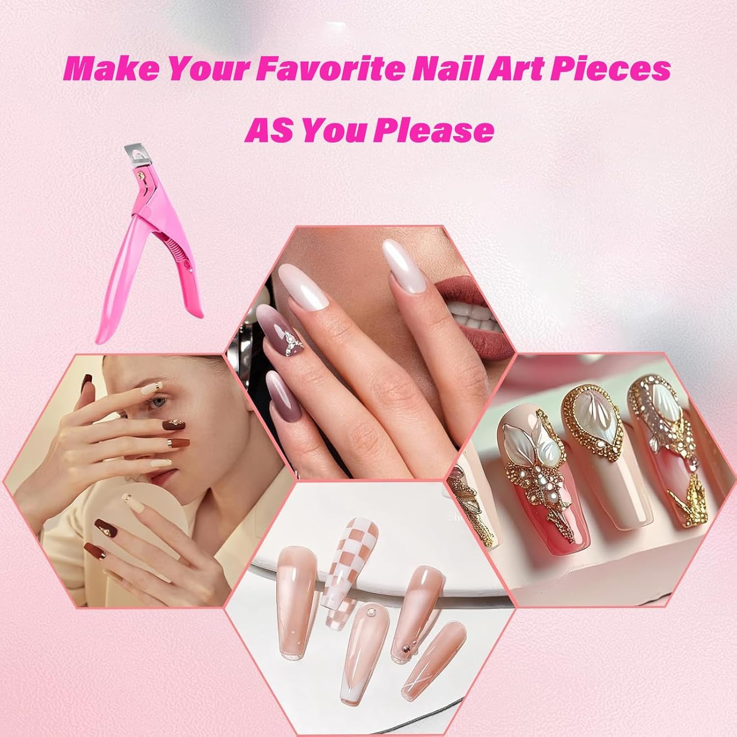 Professional Acrylic Nail Clippers & False Nail Tip Cutter Kit - 240pcs Clear False Nails Tips, Adhesive Putty & Nail Stand for Home Salon & DIY Nail Art | Perfect for Manicures, Pedicures & Nail Extensions