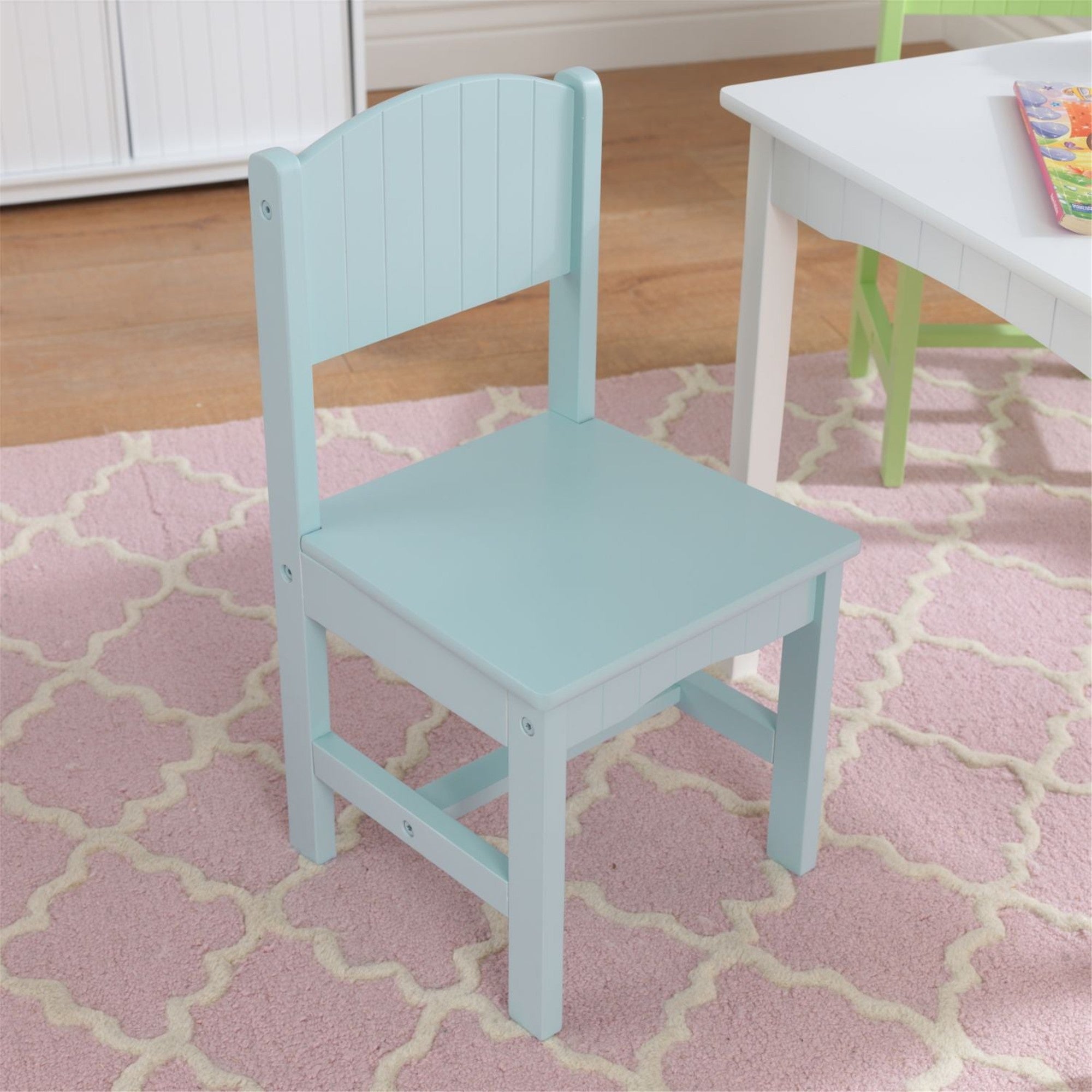 KidKraft Nantucket Table & 4 Chair Set - Pastel Wooden Kids Play Furniture for Dining, Arts & Crafts, Tea Parties - Perfect for Playrooms, Daycares & Preschools
