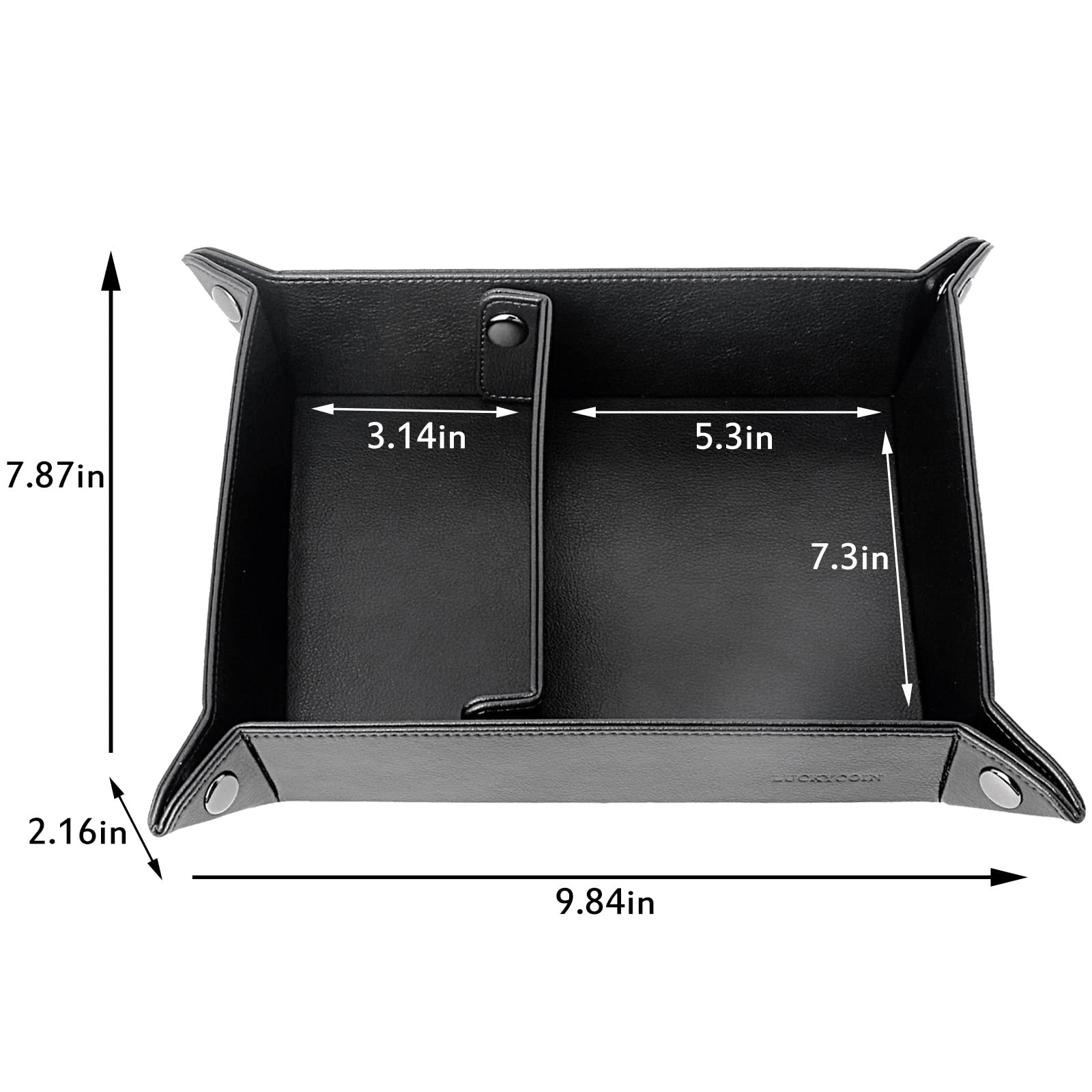 Premium Vegan Leather Valet Tray - Multi-Purpose Storage Organizer for Keys, Wallet, Jewelry & Eyeglasses | Nightstand, Vanity & EDC Catchall Tray for Men & Women | Perfect for Home, Office & Travel Organization