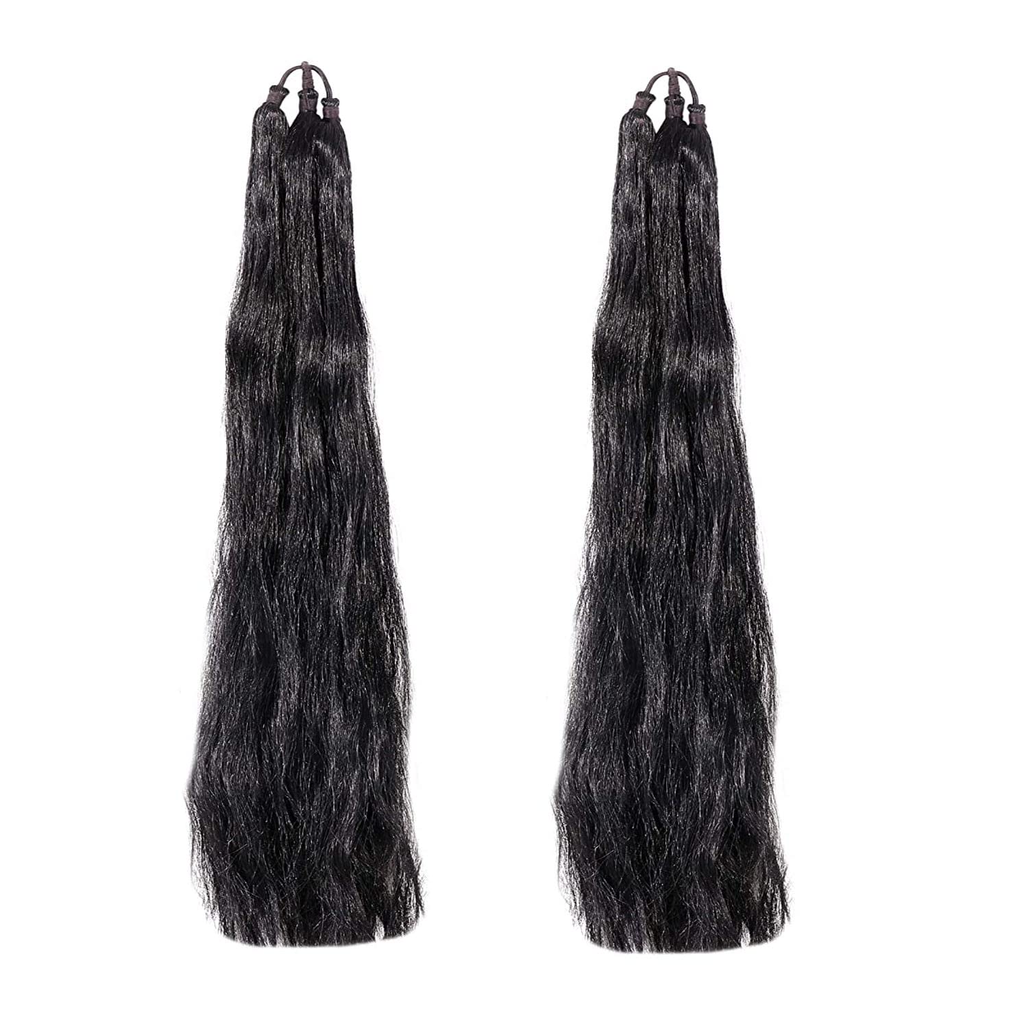 VIEWS Set of 2 - 30 Inch Black Hair Choti Parandi Hair Extensions for Bridal & Wedding Accessories | Perfect for Indian Weddings, Festivals & Special Occasions
