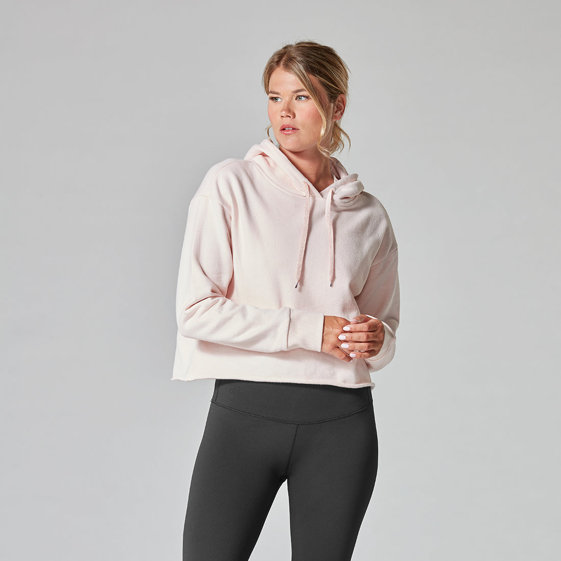 Tavi Noir Semi Cropped Hoodie for Women - Stylish Oversized Pullover Sweatshirt | Perfect for Casual Outfits, Streetwear & Loungewear