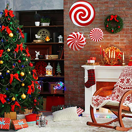 Outus 33-Piece Peppermint Floor & Wall Decals - Christmas Window Stickers for Holiday Decor, Candy-Themed Party Supplies (Style 2) - Perfect for Home, Office & Classroom Xmas Decorations