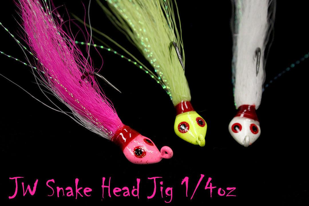 Jigging World Snake Head Bucktail Fishing Lures - Premium Saltwater & Freshwater Jigging Baits for Bass, Pike, and Walleye | Ideal for Casting, Trolling, and Ice Fishing