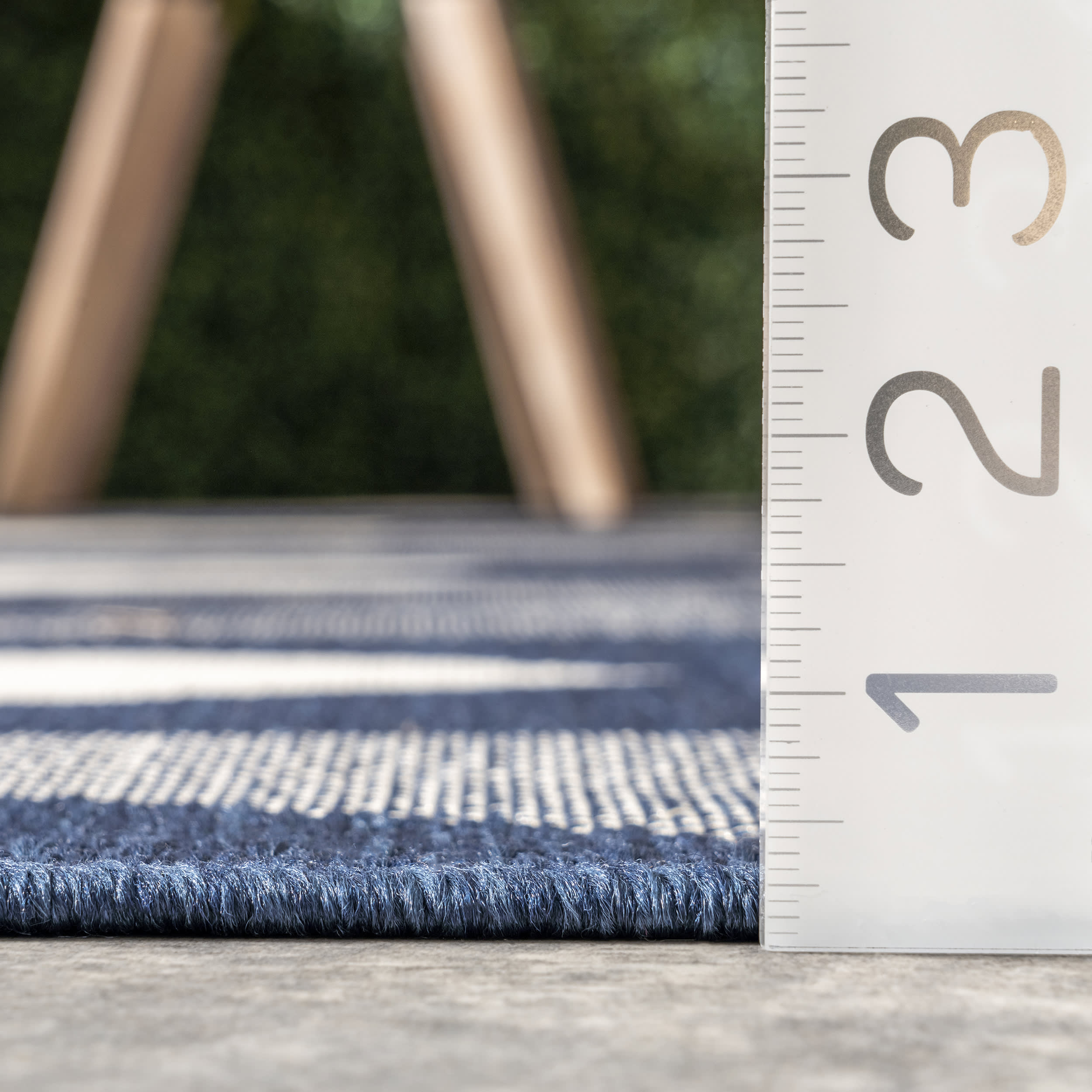 Premium Ziggy Diamonds Indoor Outdoor Rug - Navy Blue Non-Slip Area Carpet for Living Room, Bedroom, Patio & Deck - Water-Resistant & Durable Floor Mat for Home Decor