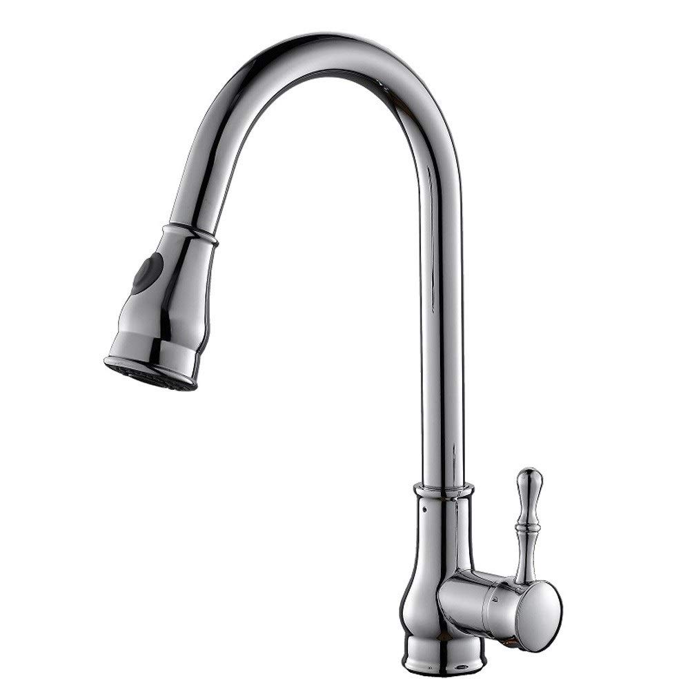 Brushed Nickel Pull Out Kitchen Faucet with Sprayer - High Arc for Sinks
