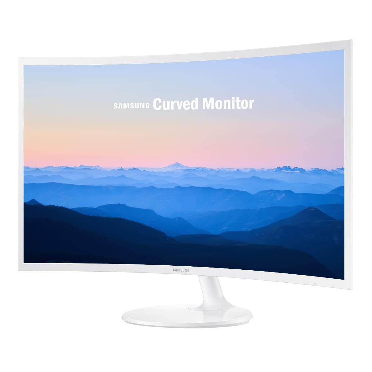 Samsung 27-Inch Curved Full HD 1080p Computer Monitor with AMD FreeSync, Ultra Slim Design, HDMI & VGA Ports, 4ms Response, VESA Mount - Includes HDMI Cable (White) - Perfect for Gaming, Office Work, and Home Entertainment