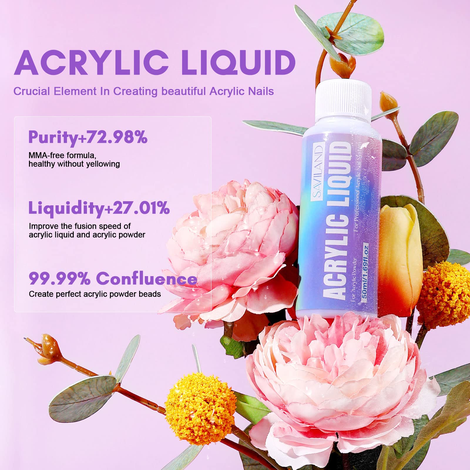 Saviland Upgraded Acrylic Nail Kit for Beginners - 3 Colors Acrylic Powder, Speed-Adjustable Nail Drill, Acrylic Liquid, Brush, Top Gel & Non-Acid PH Bond | Professional Manicure Set | Perfect Gift for Women & DIY Nail Art Enthusiasts | Home Salon & Party Use