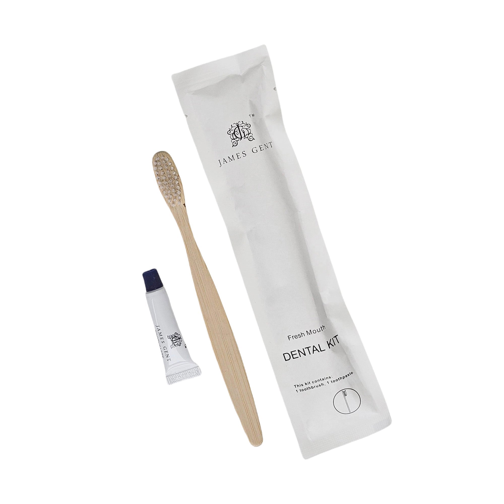 200/600 Pack James Gent Disposable Bamboo Toothbrushes with Toothpaste Set - Eco-Friendly, Biodegradable, Individually Wrapped - Perfect for Travel, Camping, Hotels & Emergency Kits