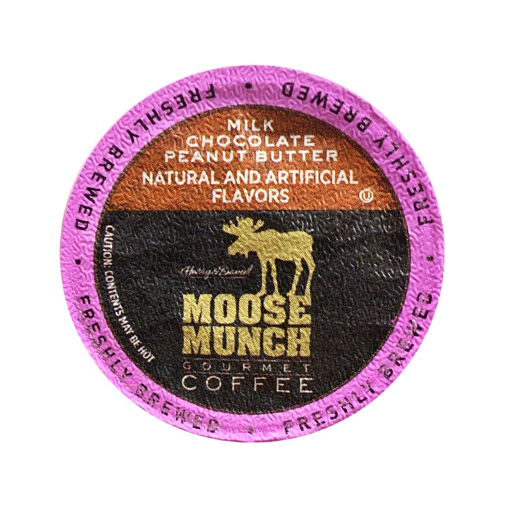Harry & David Moose Munch Coffee - Milk Chocolate Peanut Butter Flavor, 100 Single Serve Cups - Perfect for Office, Gifts & Home Brewing