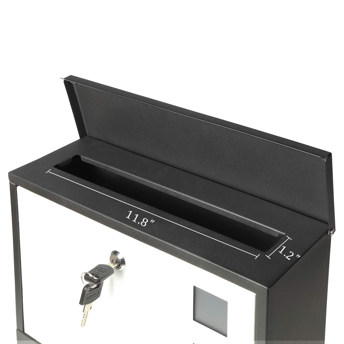 **Secure Wall Mounted Locking Mailbox with Key & Newspaper Compartment – Large Capacity 14.3 x 3.8 x 11.8 Inch, White (SM-HPB911WN) – Ideal for Home, Apartment & Office Mail Security**