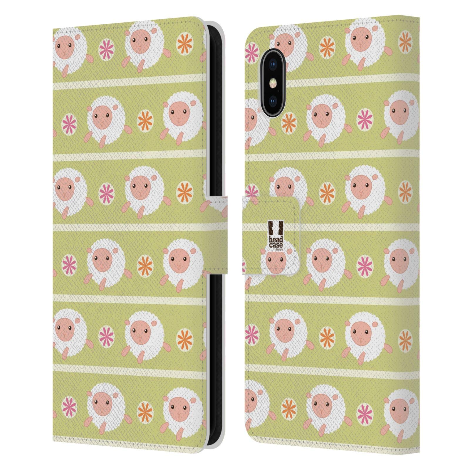 Sheep Cutie Animal Pattern Leather Book Wallet Case for Apple iPhone Xs Max - Stylish Protective Cover for Work, Travel & Everyday Use