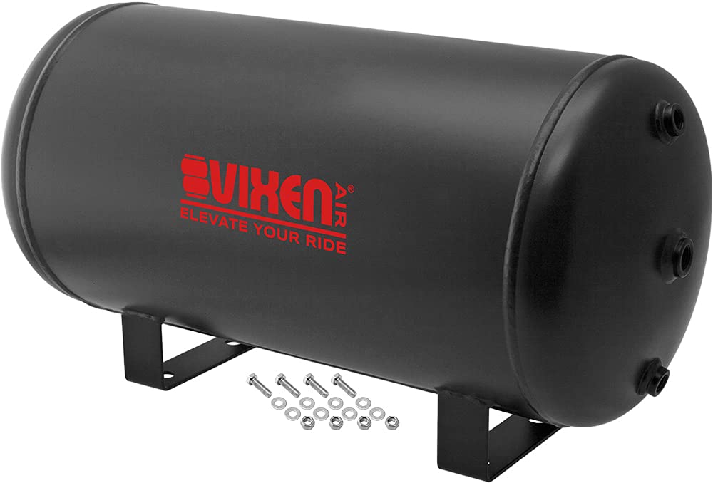Vixen Air 6 Gallon (22 Liter) 9 Ports Heavy Duty Air Tank for Suspension, Air Ride & Train Horns - 200 PSI VXT6300 - Perfect for Truck, SUV & Off-Road Vehicle Air Systems