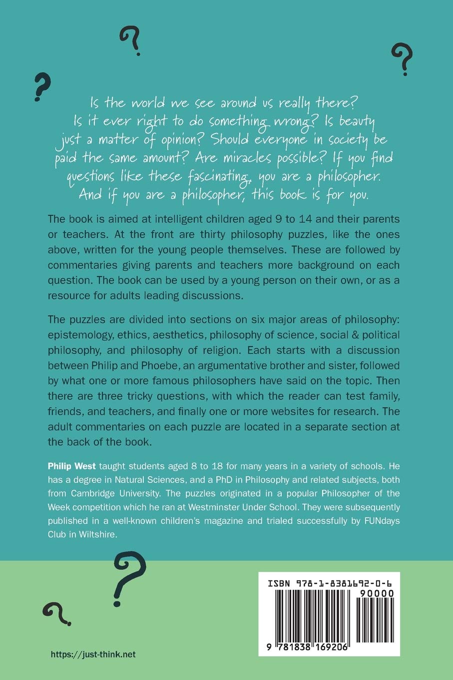 Just Think: Philosophy Puzzles for Kids & Adults (Ages 9-90) - Fun Family Brain Teasers