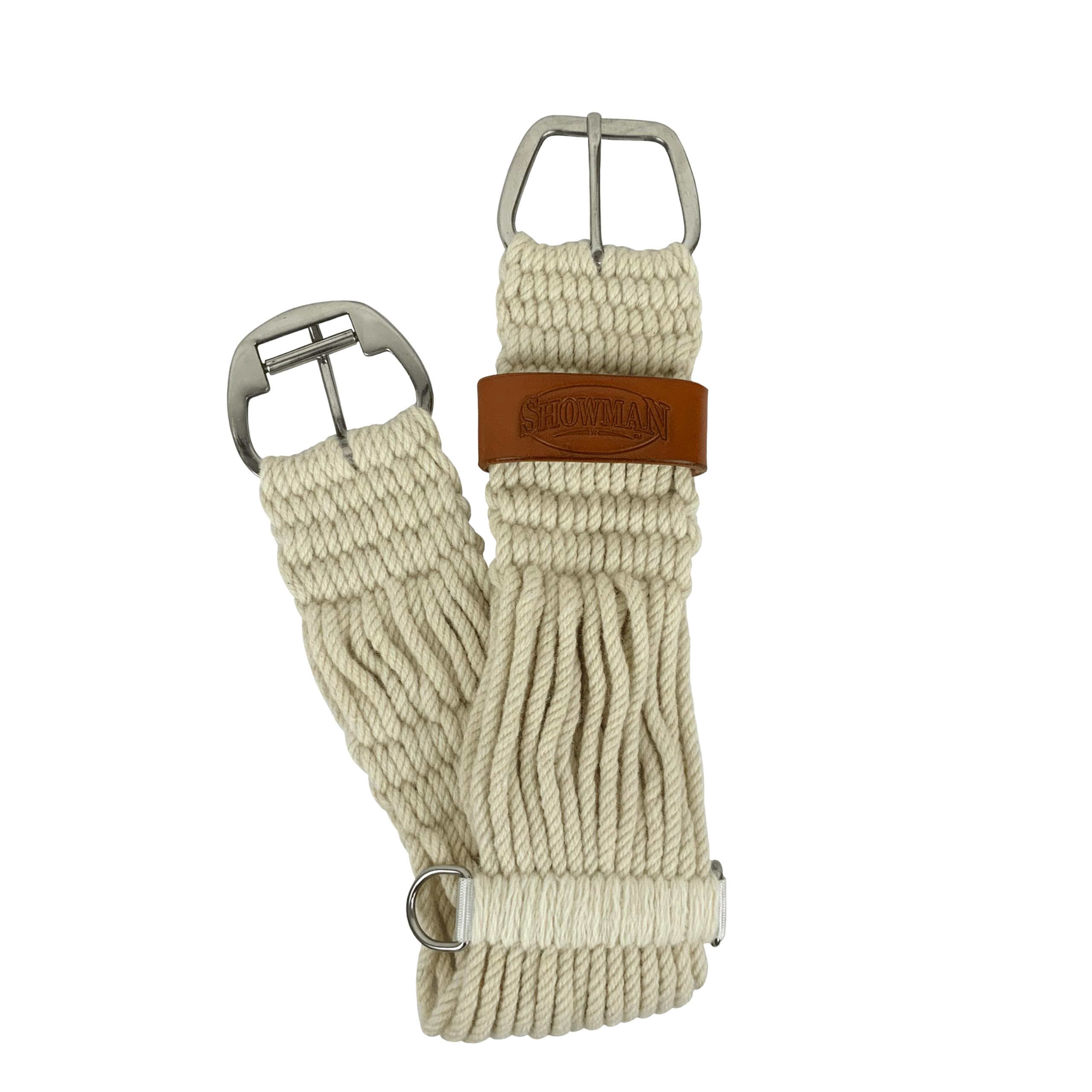 Showman Mohair Straight String Girth with Roller Buckle - Premium Horse Girth for English & Western Riding, Dressage & Trail Comfort