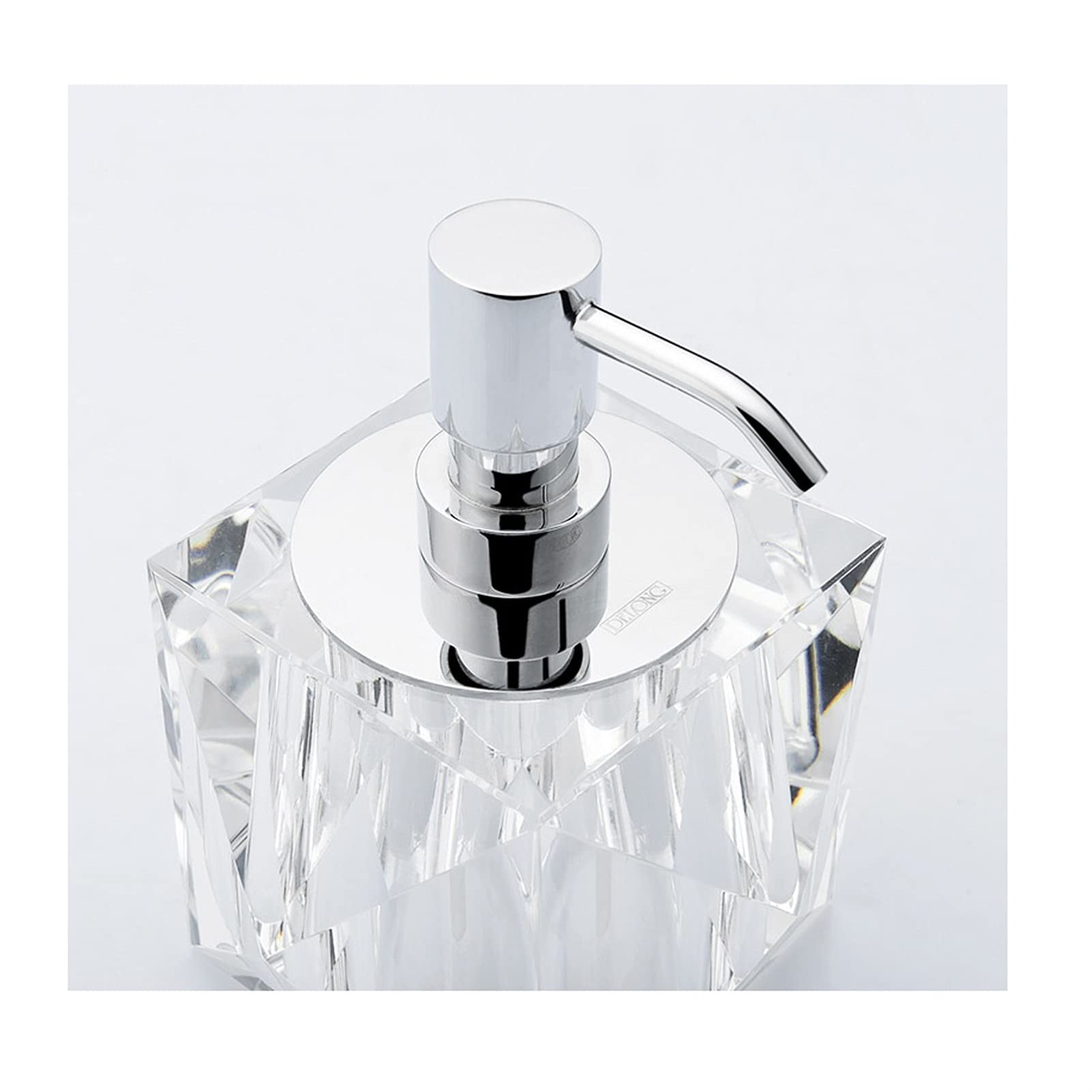 Premium 250ml/8.8oz Refillable Glass Soap Dispenser with 10-Grade Electroplated Pump - Elegant Square Design for Bathroom, Kitchen & Vanity (Silver) - Perfect for Liquid Hand Soap, Lotion & Dish Soap Dispensing